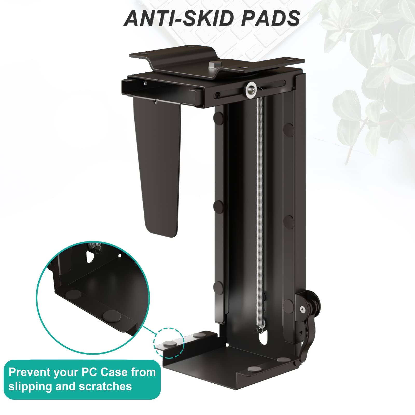 Soporte CPU Ajustable WALI Negro con Giro de 360° y Bloqueo Seguro