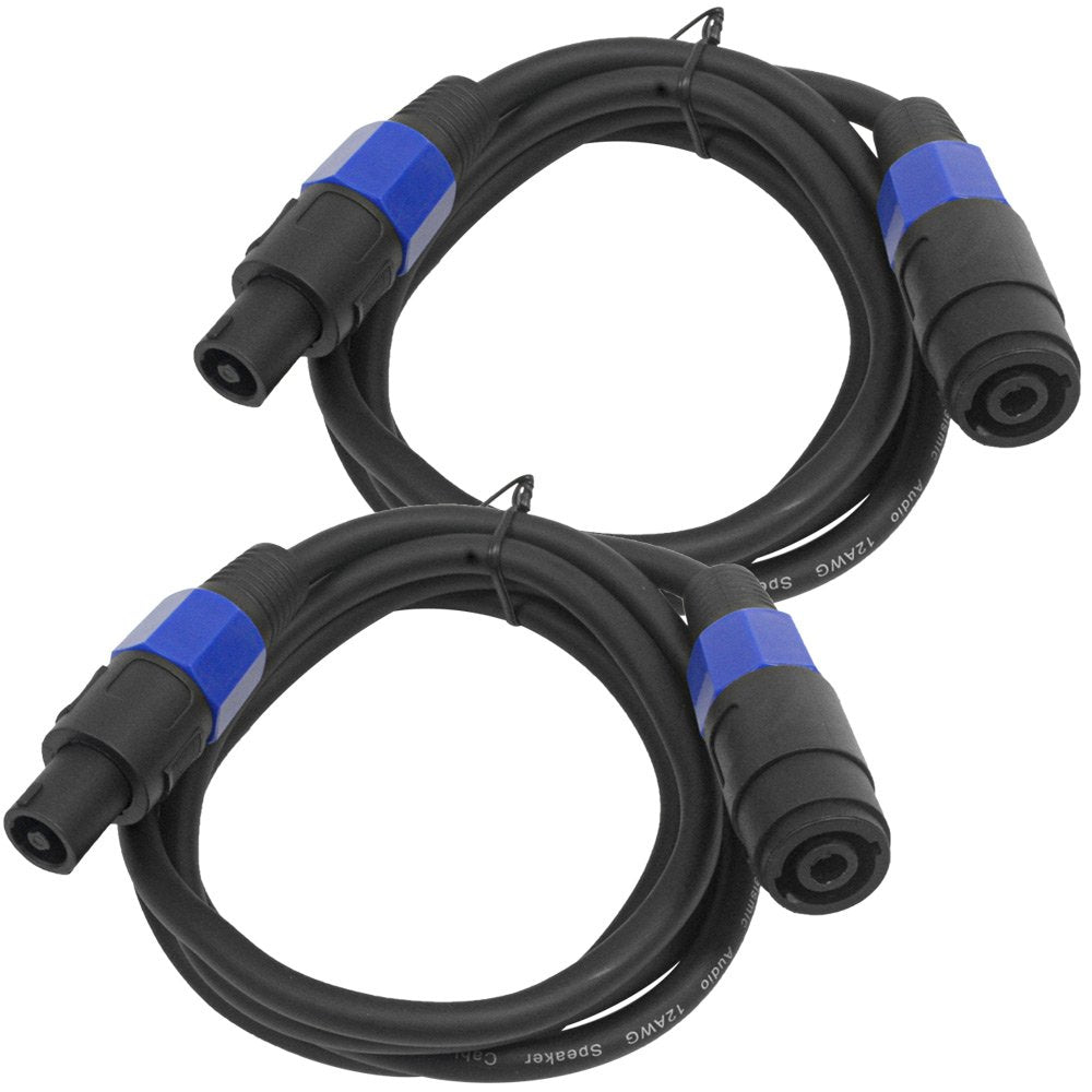 Cables de Extensión Speakon Seismic Audio Azul Par 6 Pies Profesional 12AWG Conductores