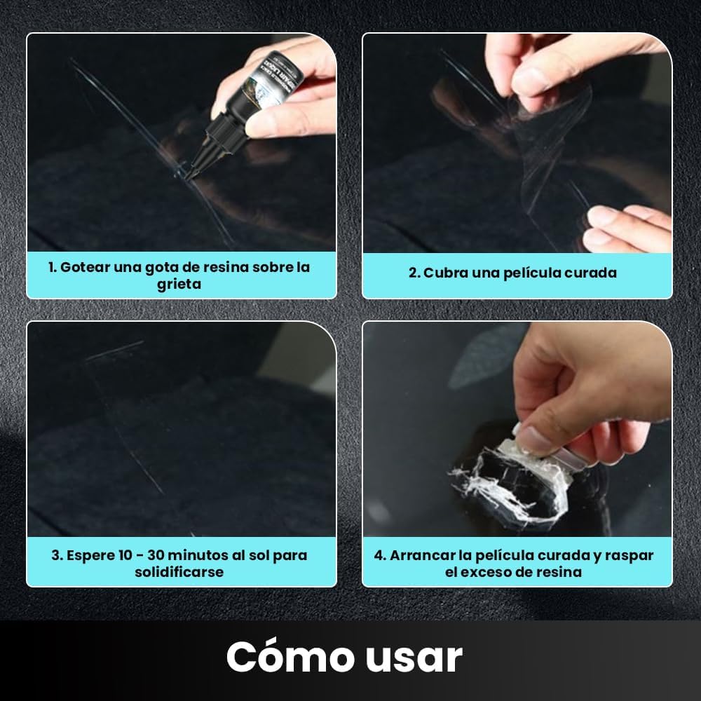 Kit Reparador de Grietas en el Parabrisas AKASENKO Eficaz y Duradero sin Mantenimiento 2 PCS