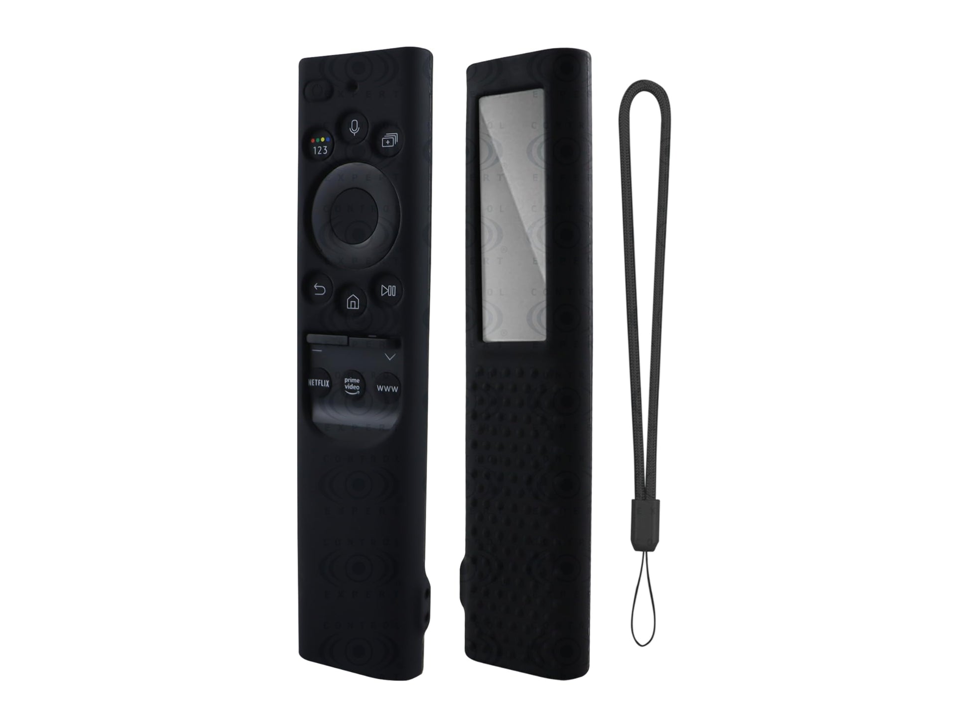 CONTROL EXPERT Funda para Control Samsung 4k Case Panel Solar Smart TV Pantalla Bn59-01363a, Bn59-01385d, Bn59-01357a Silicon Protector (Negro)