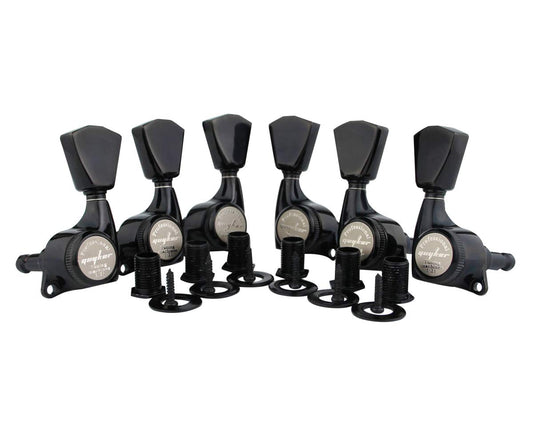 Guyker - Juego de 6 afinadores de bloqueo para guitarra (3 L + 3R Handed) – Cuerda de bloqueo sellada 1:21 Clavijas de ajuste con perilla Keystone de repuesto para guitarras eléctricas o acústicas