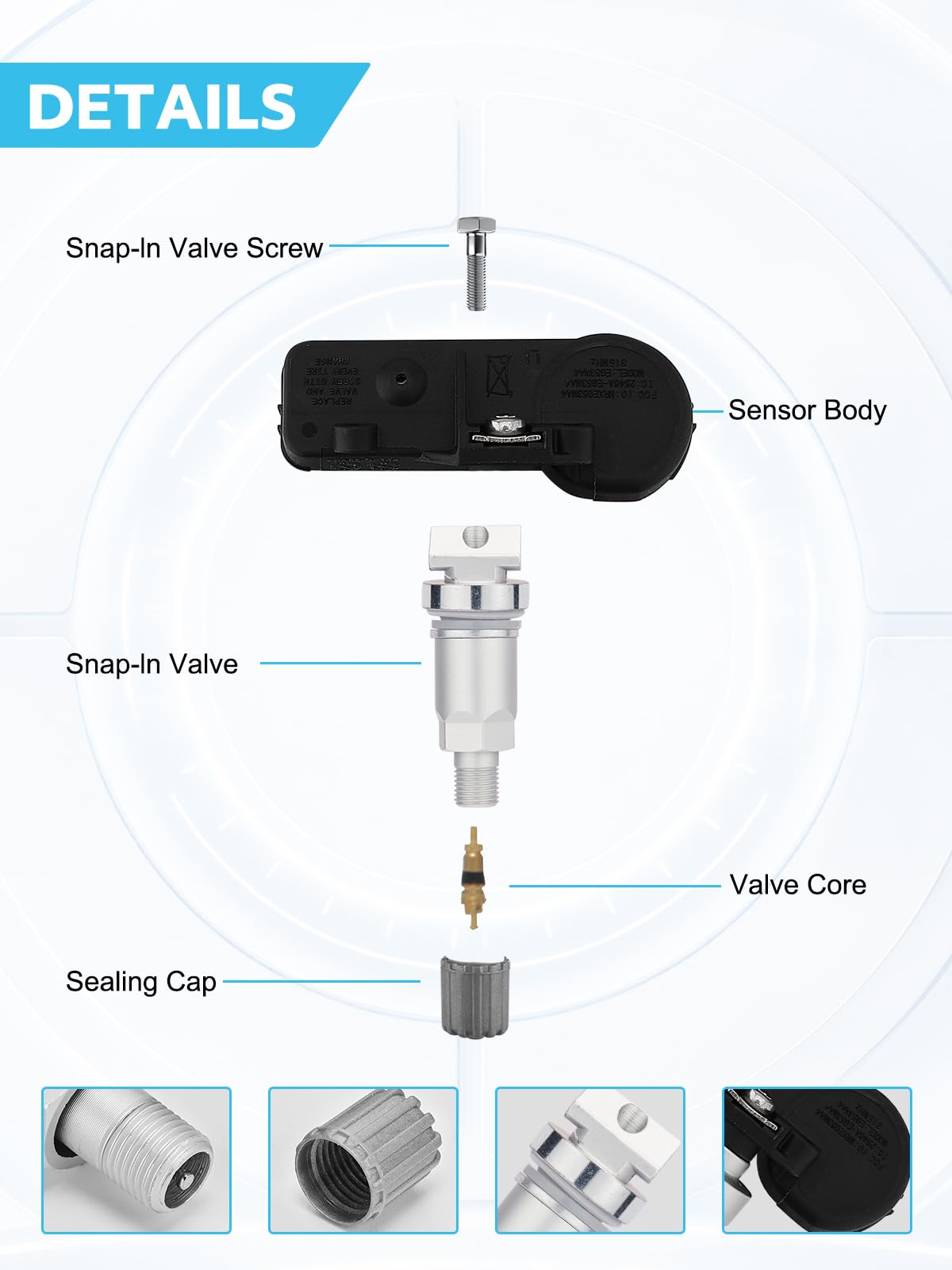 Sensores de Presión de Neumáticos TAUTOY 315 MHz Reemplazo para Ford 2005-2011 y Lincoln