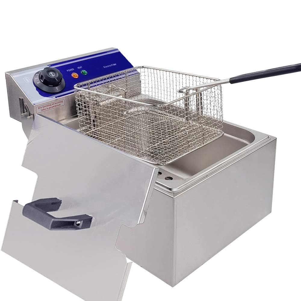 Freidora Eléctrica DULONG Acero Inoxidable Control de Temperatura para Cocina Casera