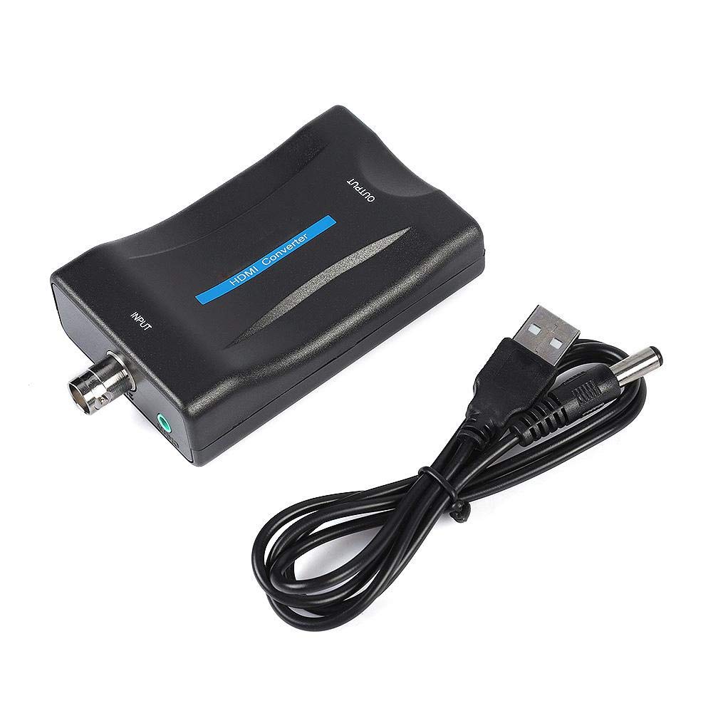 Tangxi Convertidor de Video BNC a HDMI, HD 1080P / 720P Caja de Adaptador de Video BNC a HDMI, Convertidor BNC con Audio para Monitor de vigilancia con cámara de Seguridad