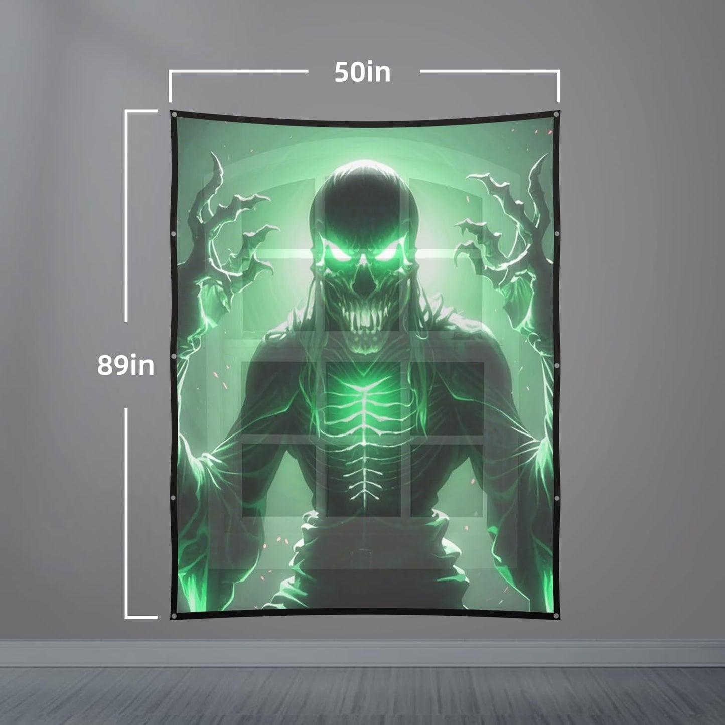 visualización de proyección trasera holográfica plegable: pantallas de proyección para interiores de 50 x 89 pulgadas, proyectores de video de Halloween, noche de película para colgar en la pared