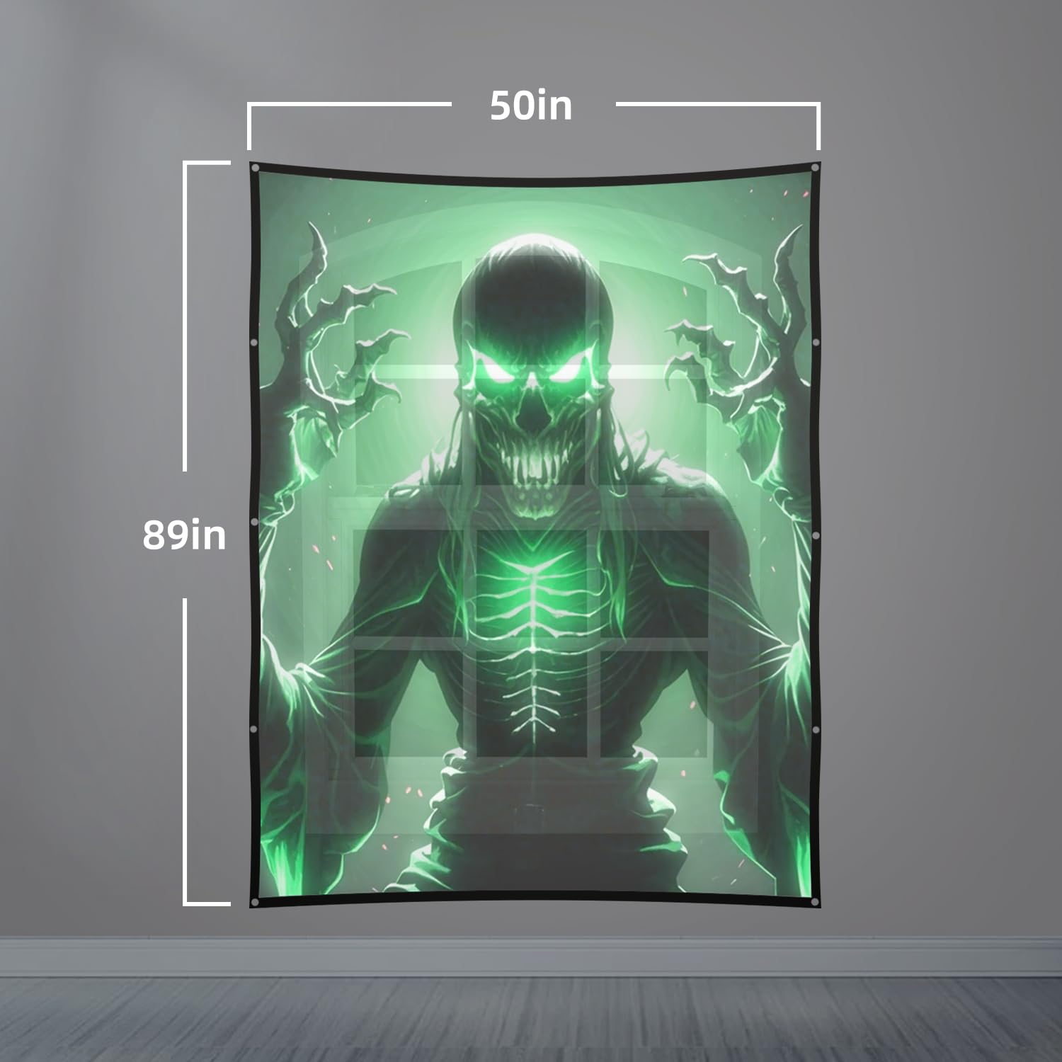 visualización de proyección trasera holográfica plegable: pantallas de proyección para interiores de 50 x 89 pulgadas, proyectores de video de Halloween, noche de película para colgar en la pared