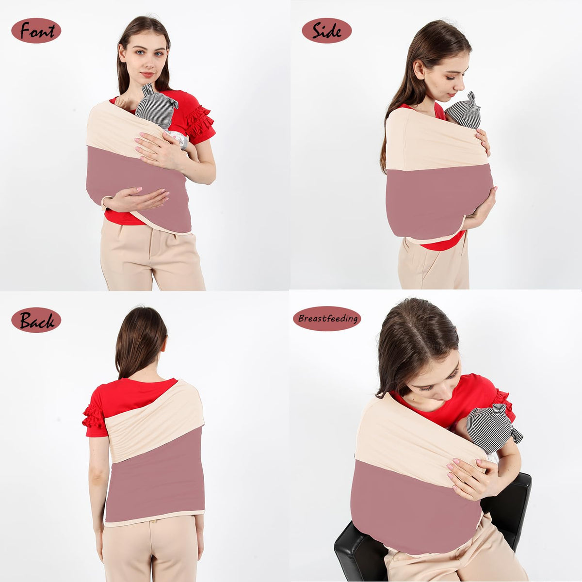 Kloovete - Portabebés para bebé, edredón reversible, suave y elástico para bebé y bebé, correa perfecta para recién nacidos y bebés de hasta 35 libras