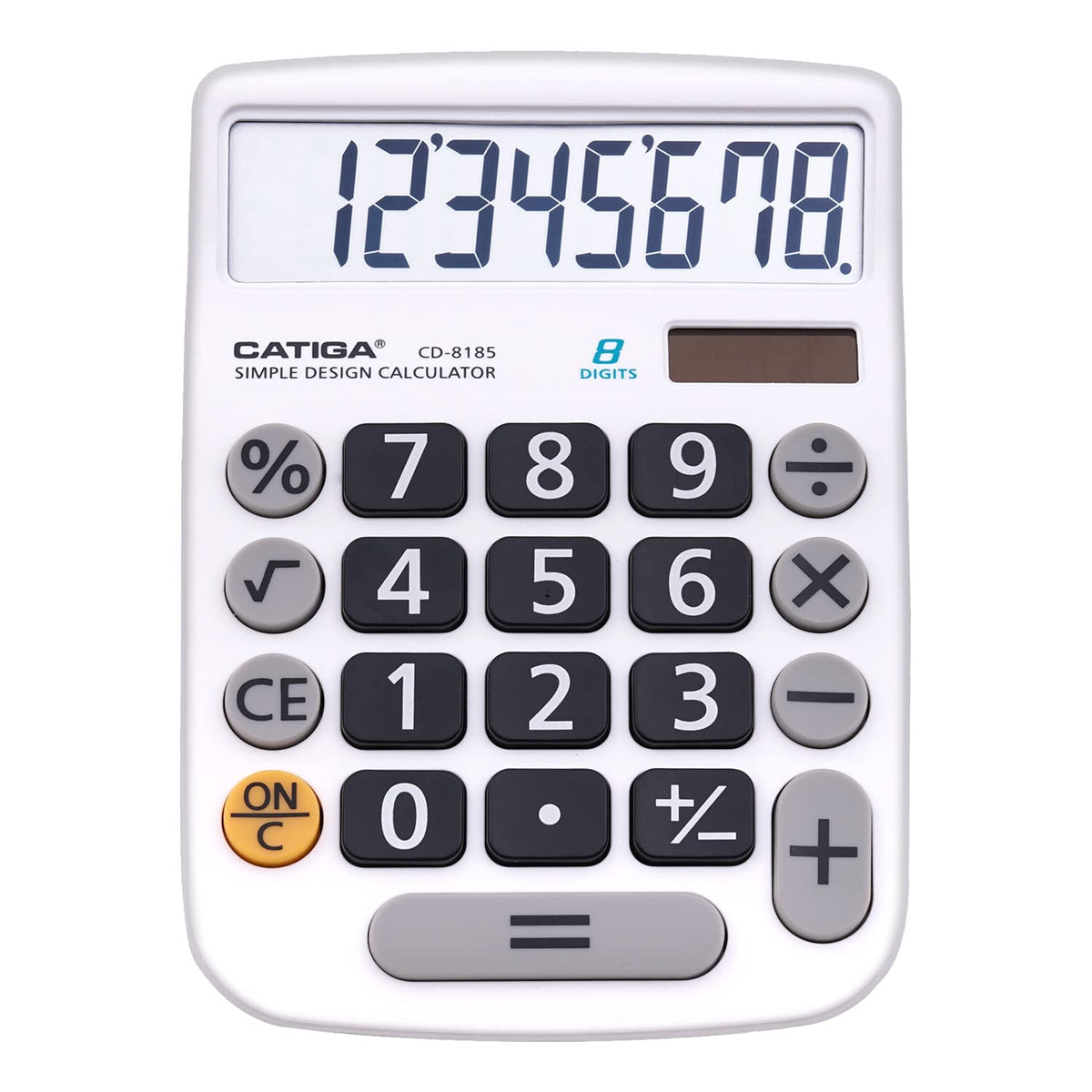 Calculadora de Escritorio CATIGA Negra con Energía Solar y Pantalla LCD Fácil de Leer
