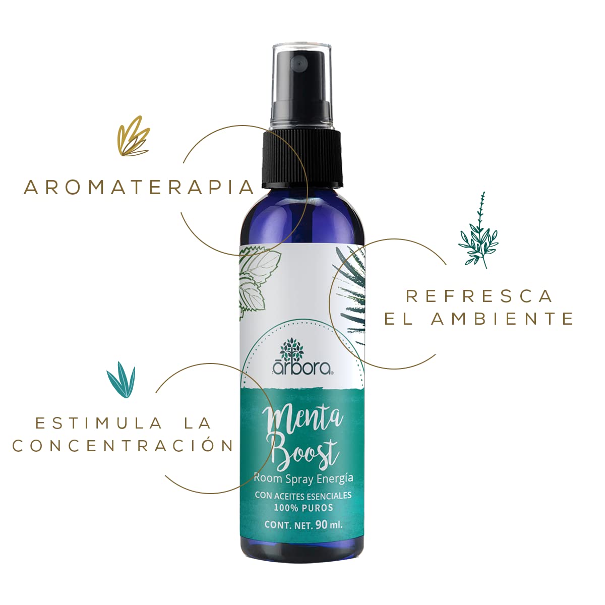 Kit de Spray Aromaterapia Árbora Lavanda Menta para Ambiente y Almohada