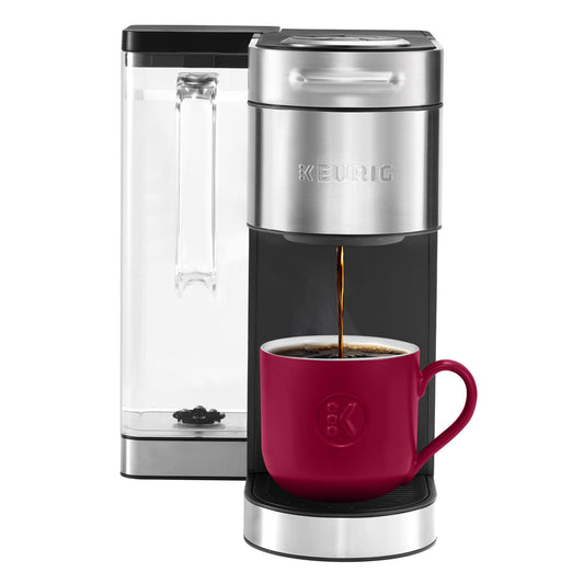Keurig K-Supreme Plus Cafetera, cafetera K-Cup de una sola porción, con tecnología MultiStream, depósito extraíble de 76 onzas y ajustes programables, acero inoxidable