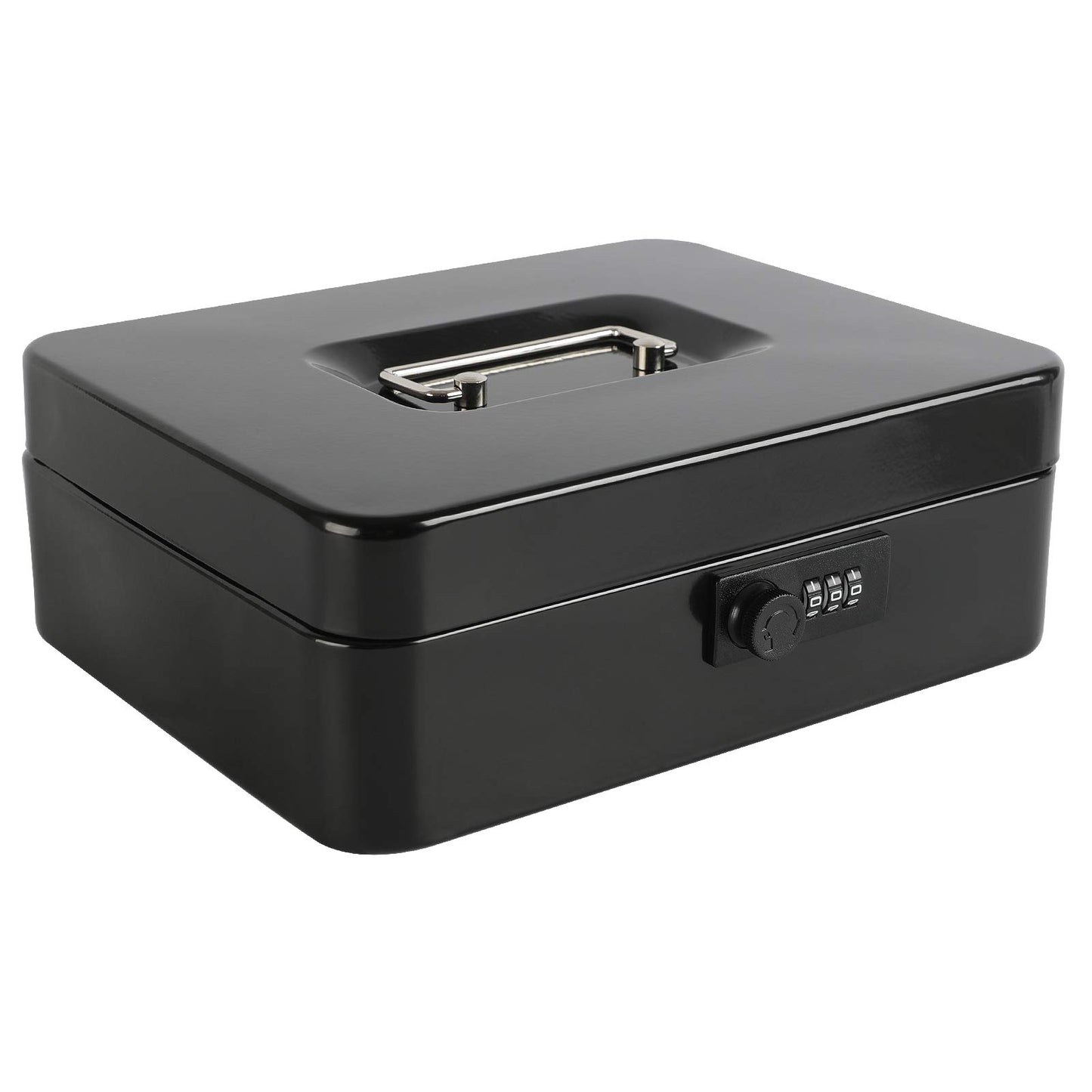 Caja Fuerte de Acero Xydled Negro Grande con Cerradura de Combinación y Bandeja Extraíble para Monedas