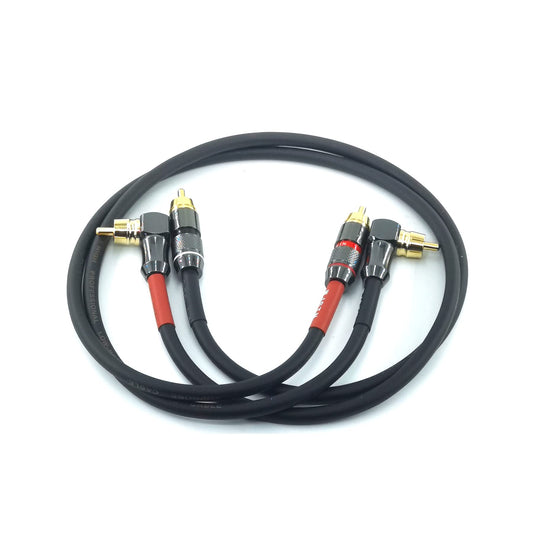 Cable de Subwoofer WJSTN-055 RCA Ángulo Recto 90 Grados para Cine en Casa y Sistemas de Alta Fidelidad