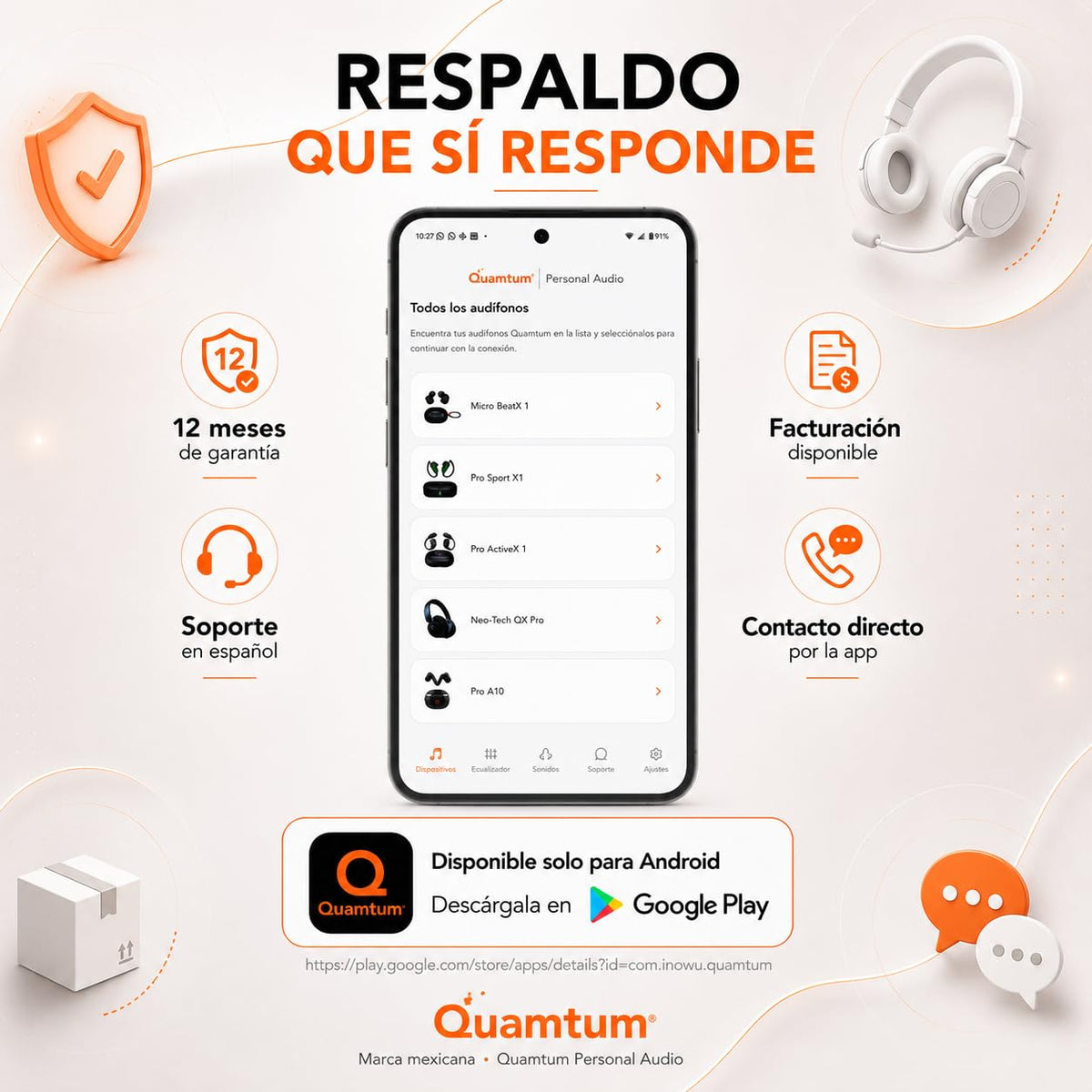 Audífonos Inalámbricos QUAMTUM Pro Active X1 Bluetooth 5.3