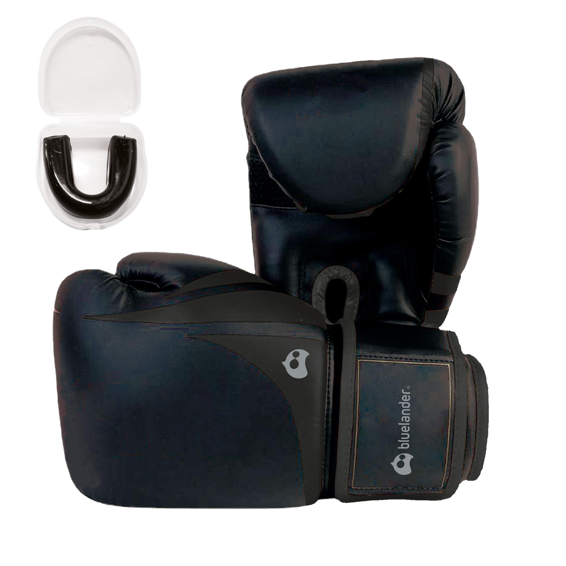 Bluelander Guantes de Boxeo 14 Oz, para Entrenamiento, Incluyen Protector Bucal, Absorción de Impactos y Correa de Velcro, Adecuados para Hombres y Mujeres, Ideales para Kickboxing y MMA