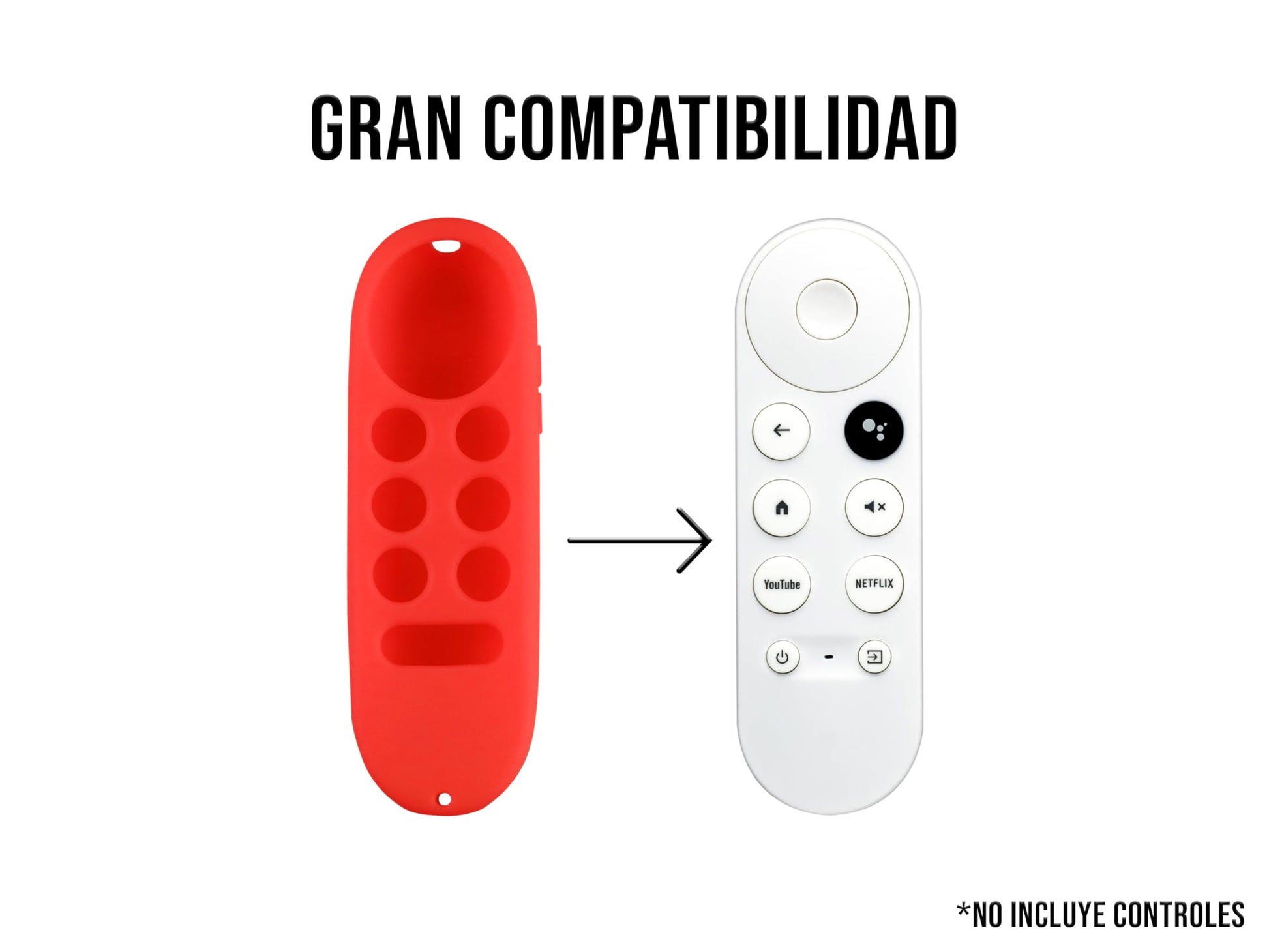 CONTROL EXPERT Funda para Control Google Chromecast TV Case, Protector, Silicon (Rojo)