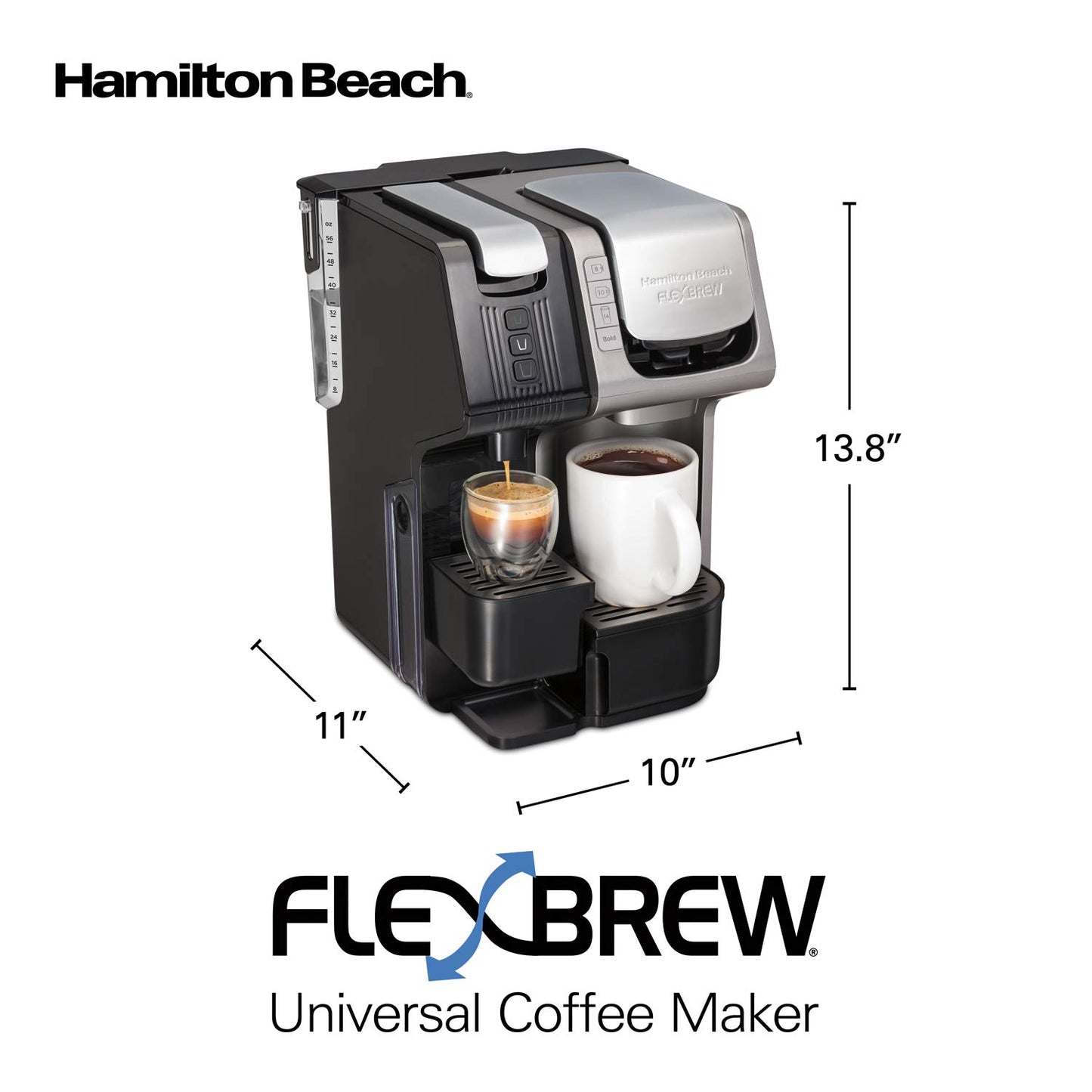 Hamilton Beach Cafetera Universal Flex Brew preparación 3 en 1 mod. 49930