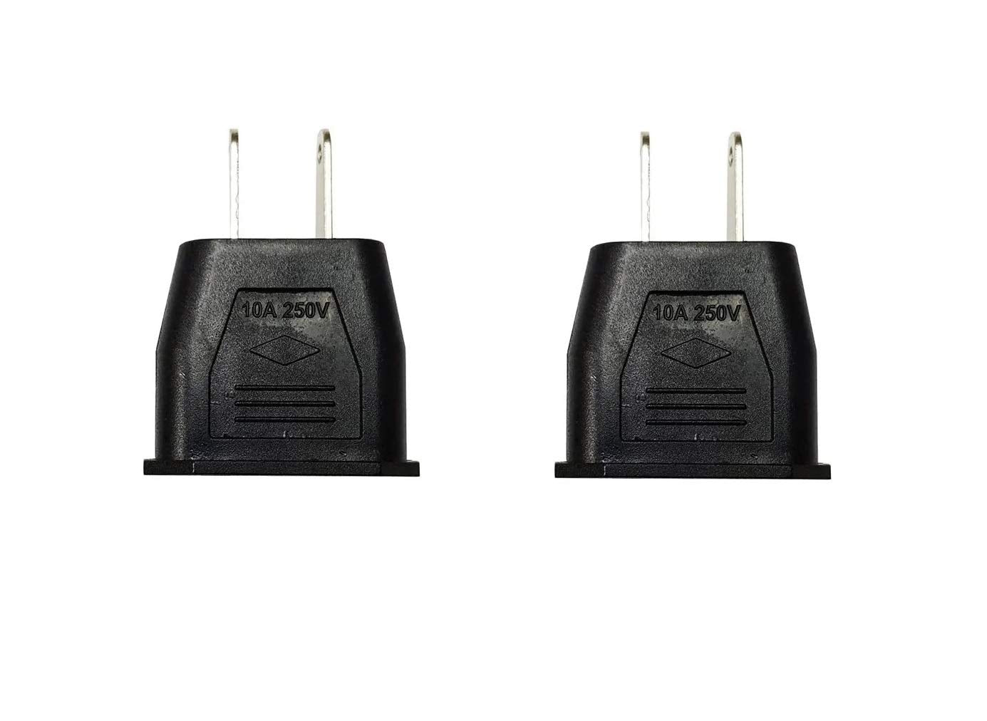 Generic Clavija Adaptador Corriente Europeo a Americano Us EU (2 Unidades, Negro) (2 Unidades)