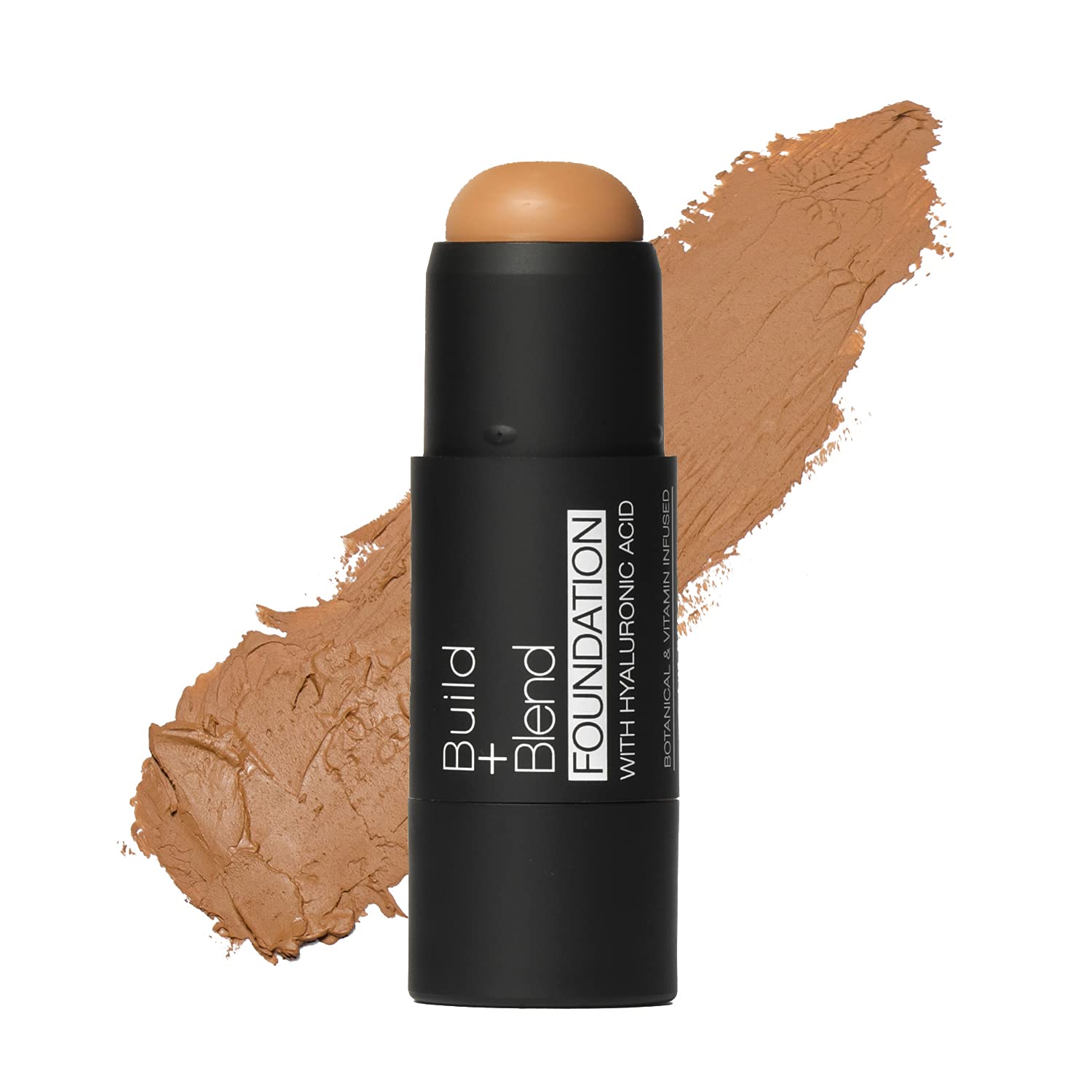 Palladio BUILD & BLEND - Barra de base, barra de contorno construible de cobertura media para cara, fórmula cremosa ultra mezclable para un acabado natural sin brillo, 0.25 onzas, Warm Caramel