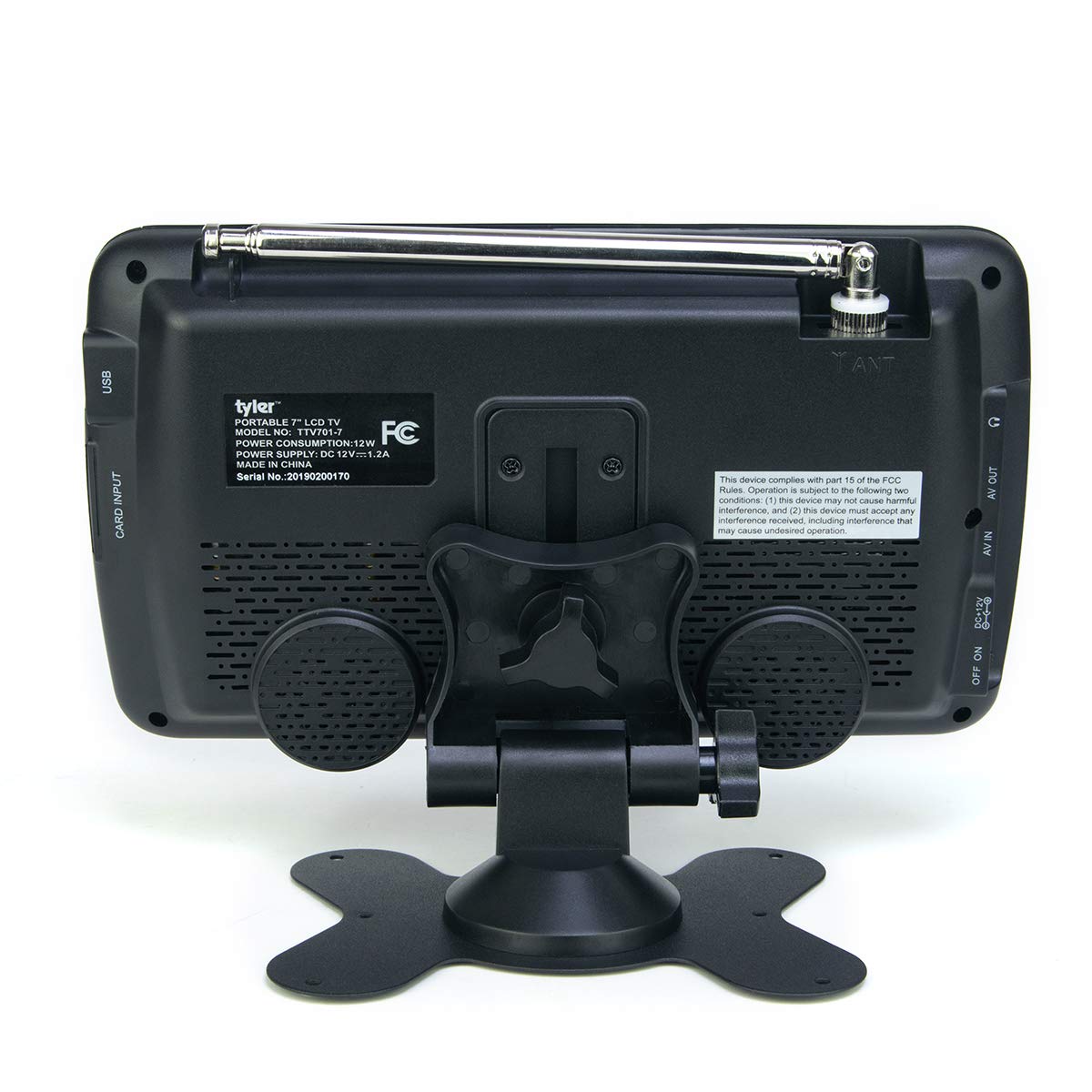 Monitor LCD Portátil Tyler 7 Pulgadas con Batería Recargable HD-TV para Viajes y Niños