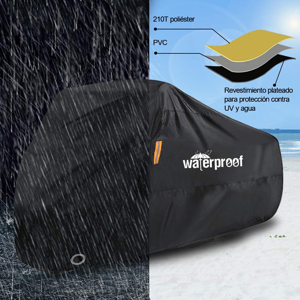 Dasking Funda para Bicicleta Moto Impermeable al Aire Libre Cubierta Resistencia al Agua Protección contra Polvo Viento UV Sol con Orificio de Bloqueo Antióxido Funda para Vehículos, Bicicleta de Montaña, Carrectera, Pista, Moto Deportivo