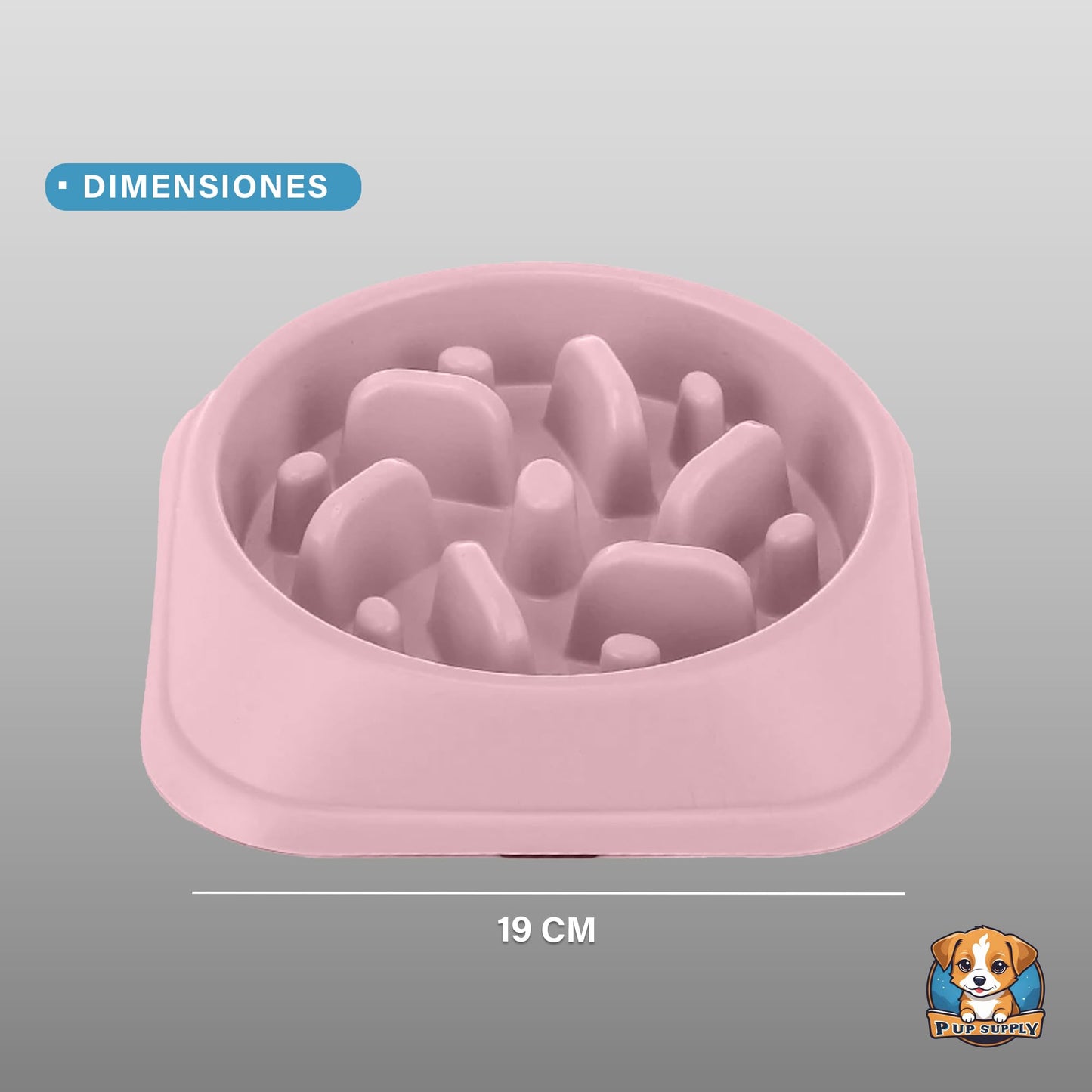Plato de Alimentación Lenta P.U.P. SUPPLY Rosa para Perro y Mascotas