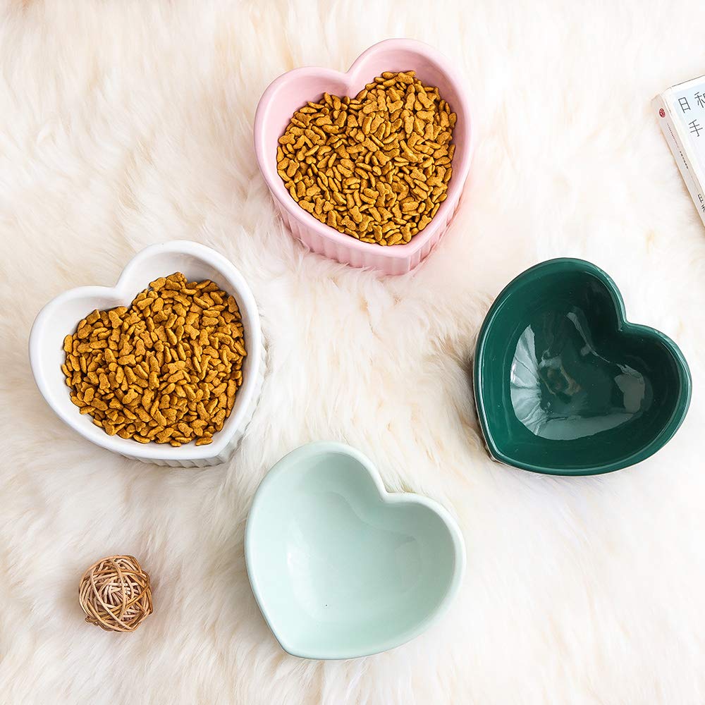 HCHLQLZ - Cuencos elevados de cerámica para gatos, cuencos inclinados para alimentos o agua, sin estrés, prevención de reflujo, aptos para lavavajillas y microondas, sin plomo ni cadmio