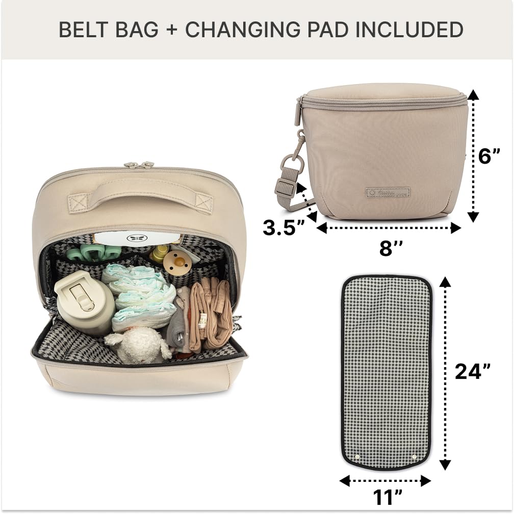 Parker Baby Drift Mochila de neopreno y bolsa para cinturón | Esencial de viaje sin granel con almohadilla para cambiar pañales y correas para carriola, Llama, Large, Moderno
