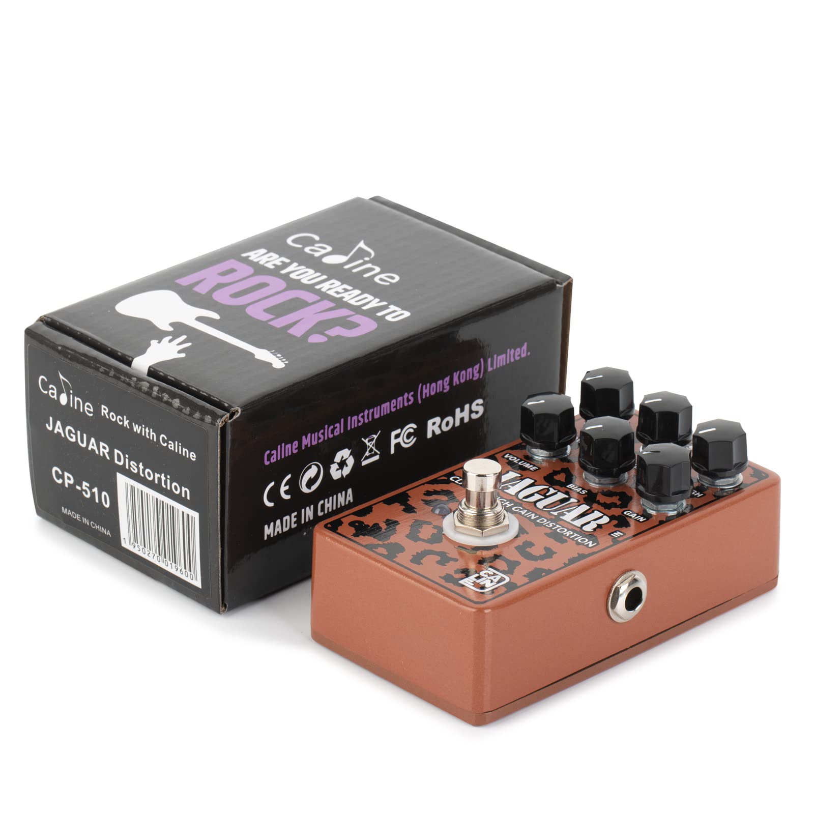 Caline CP-510 Jaguar - Pedal de efecto guitarra distorsión True Bypass carcasa de aleación de aluminio