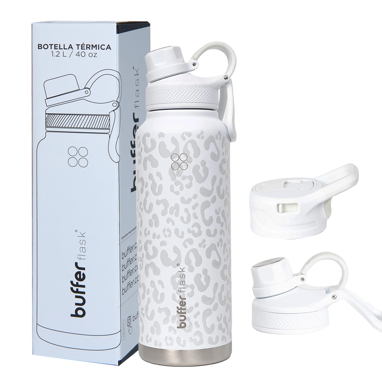 Termo de Acero Inoxidable Buffer Flask Ice Leopard Antigoteo Hermético 1200 ml