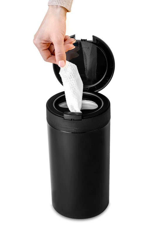 Dispensador de Toallitas Desinfectantes flysclean - Contenedor de Toallitas Decorativo con Botón de Presión para Baño y Encimera, Porta Toallitas Desinfectantes Portátil
