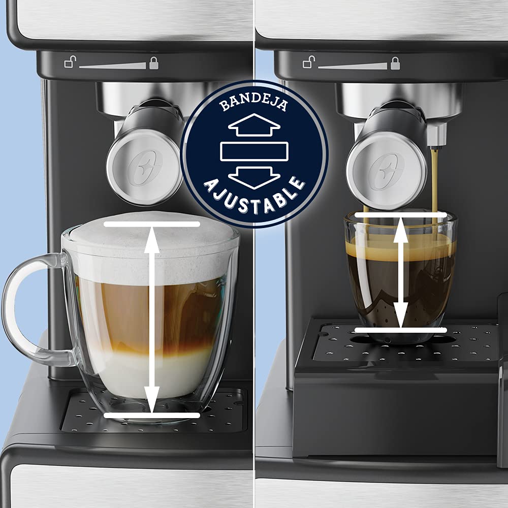 Oster® Cafetera Automática PrimaLatte™, para Espresso, Cappuccino y Latte, Plateada