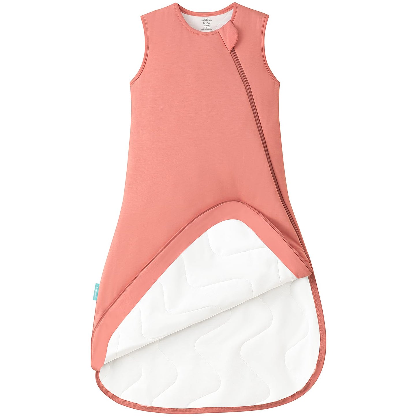 PurComfy - Saco de dormir de viscosa de bambú supersuave, 1.0 TOG para bebé, Coral, 3-6 Months