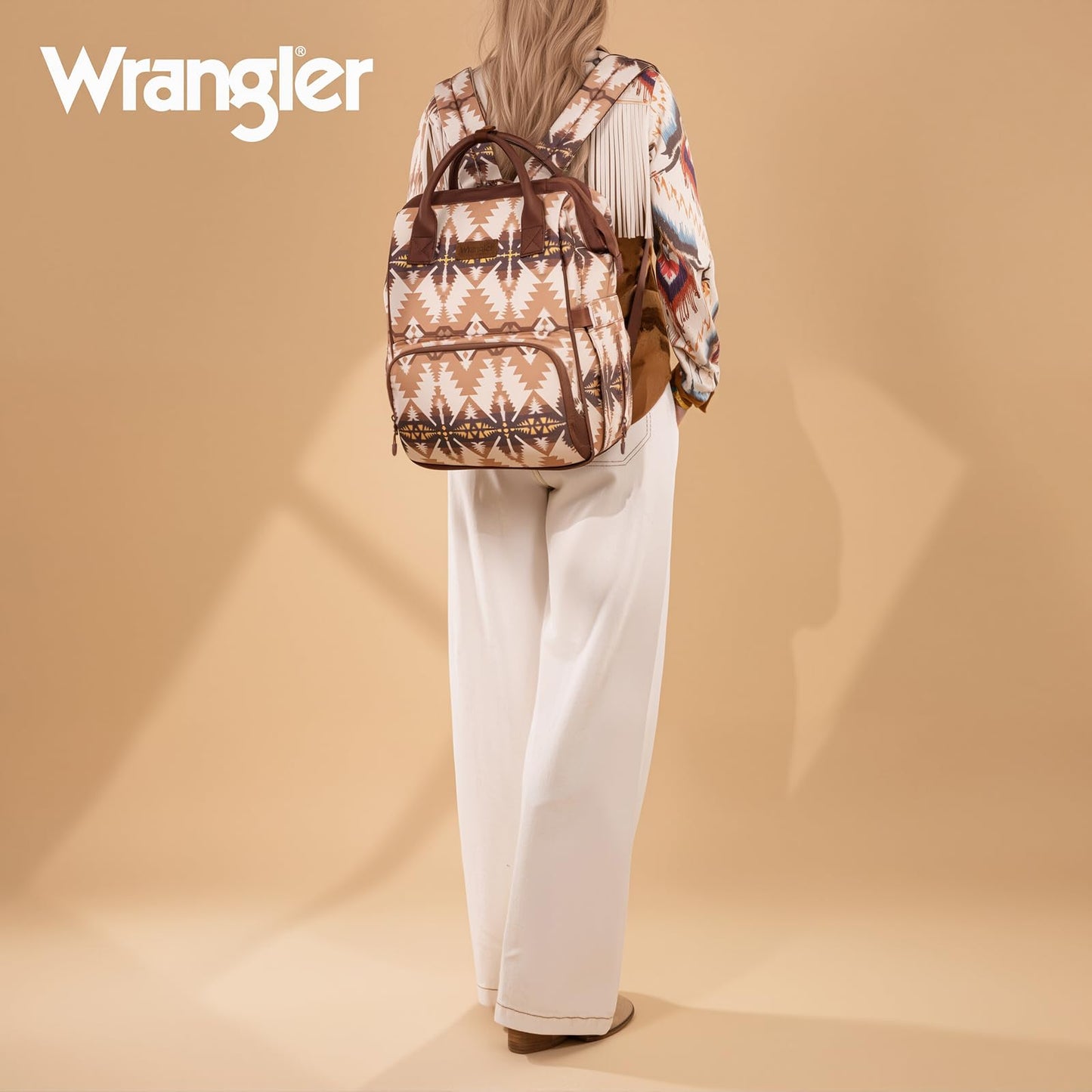 Montana West Wrangler Bolsa de pañales Mochila Western Bolsa de bebé, Aztec-beige