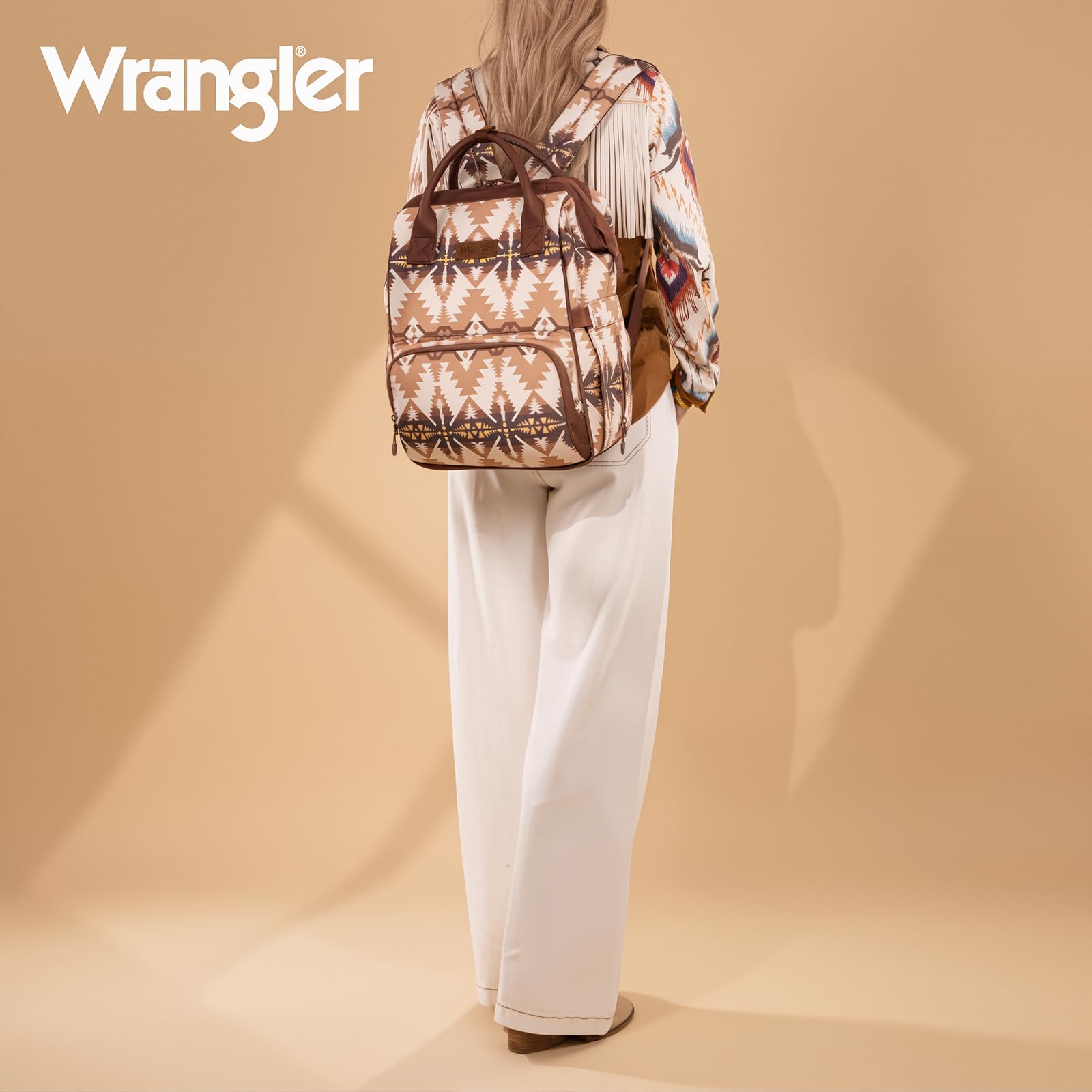 Montana West Wrangler Bolsa de pañales Mochila Western Bolsa de bebé, Aztec-beige