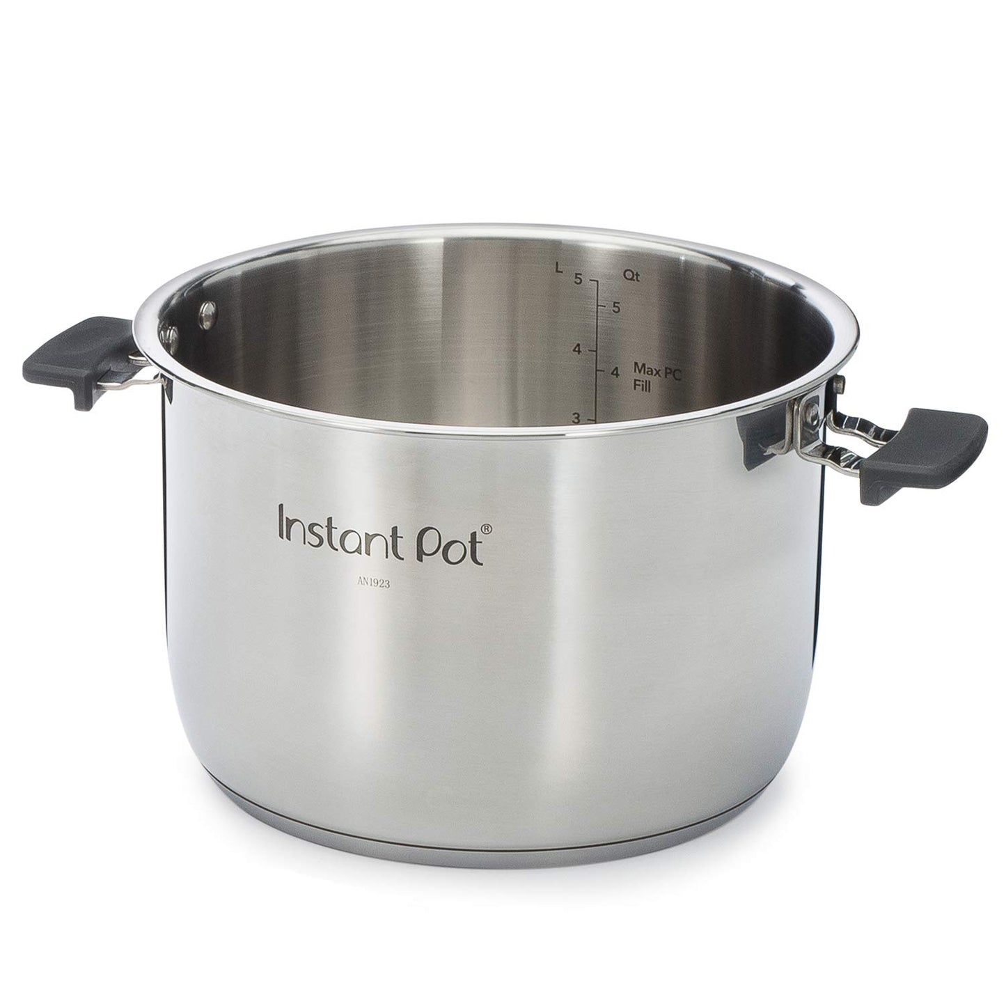 Maceta instantánea de acero inoxidable con asas, 6 cuartos de galón, superficie pulida, olla de arroz, olla de acero inoxidable, uso con Duo Evo de 6 cuartos de galón, Pro & Pro Crisp