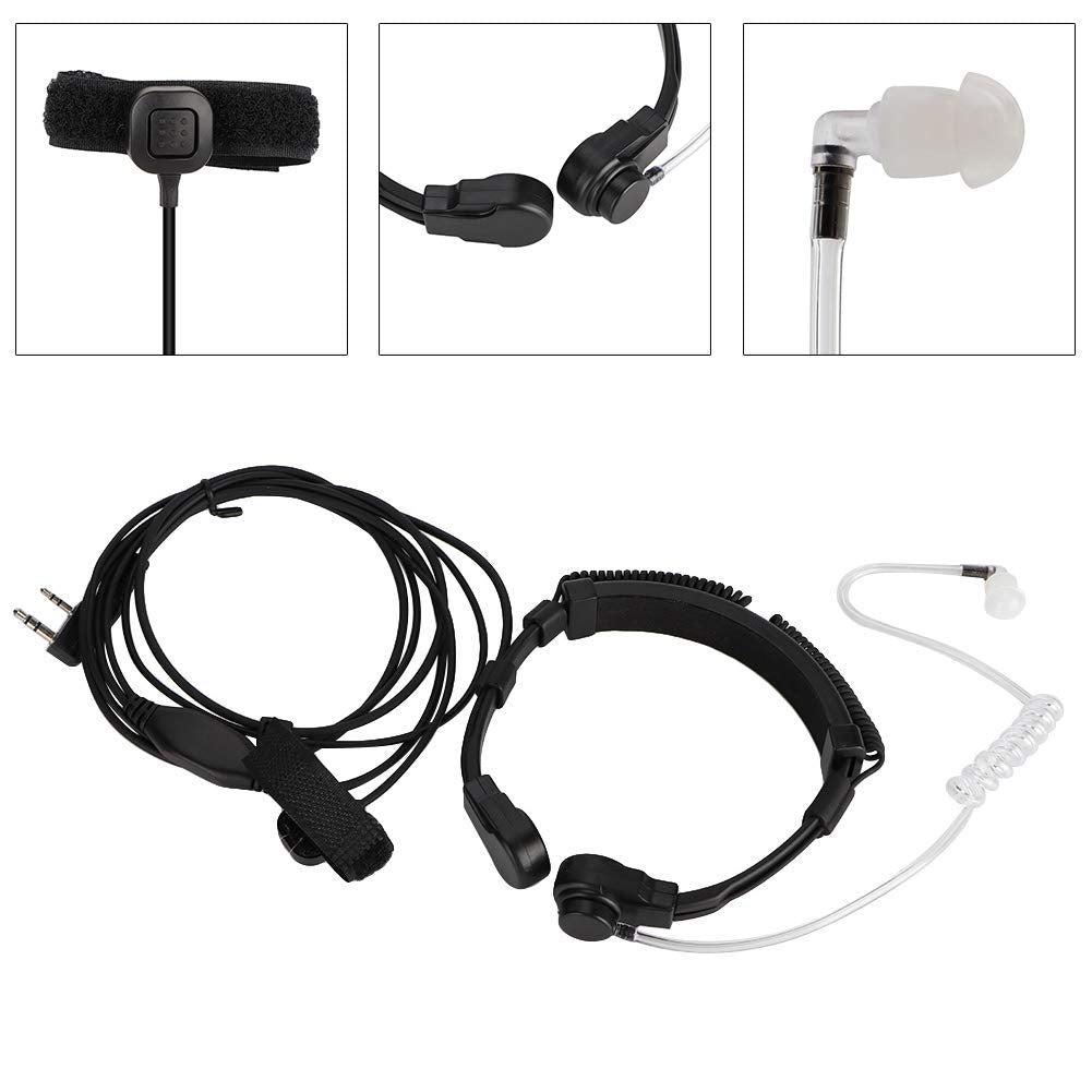 Auricular Universal Oumij Negro con Micrófono de Control de Garganta para Walkie Talkie
