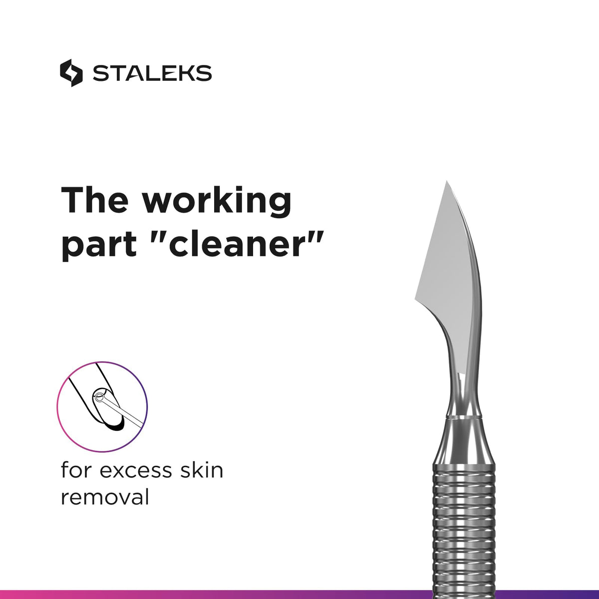 Staleks Pro Expert PE-90/3 - Empujador de cutículas y limpiador