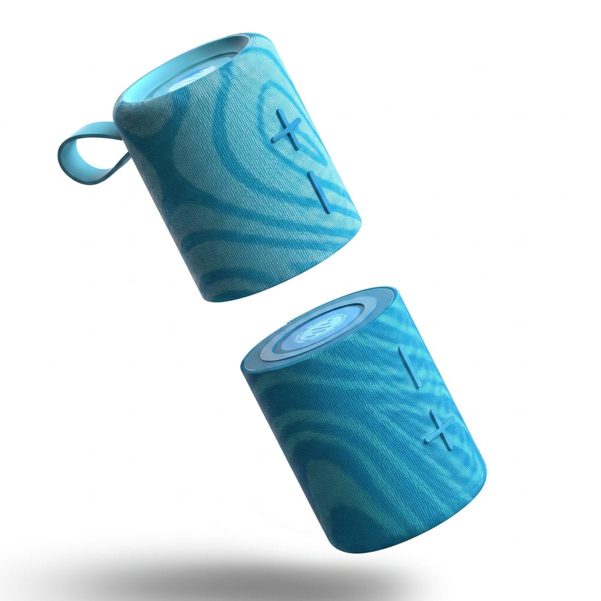 Stromberg - Mini altavoz portátil doble 2 en 1 con Bluetooth, potencia de 10 W, tiempo de reproducción de 10 horas, azul cielo y azul