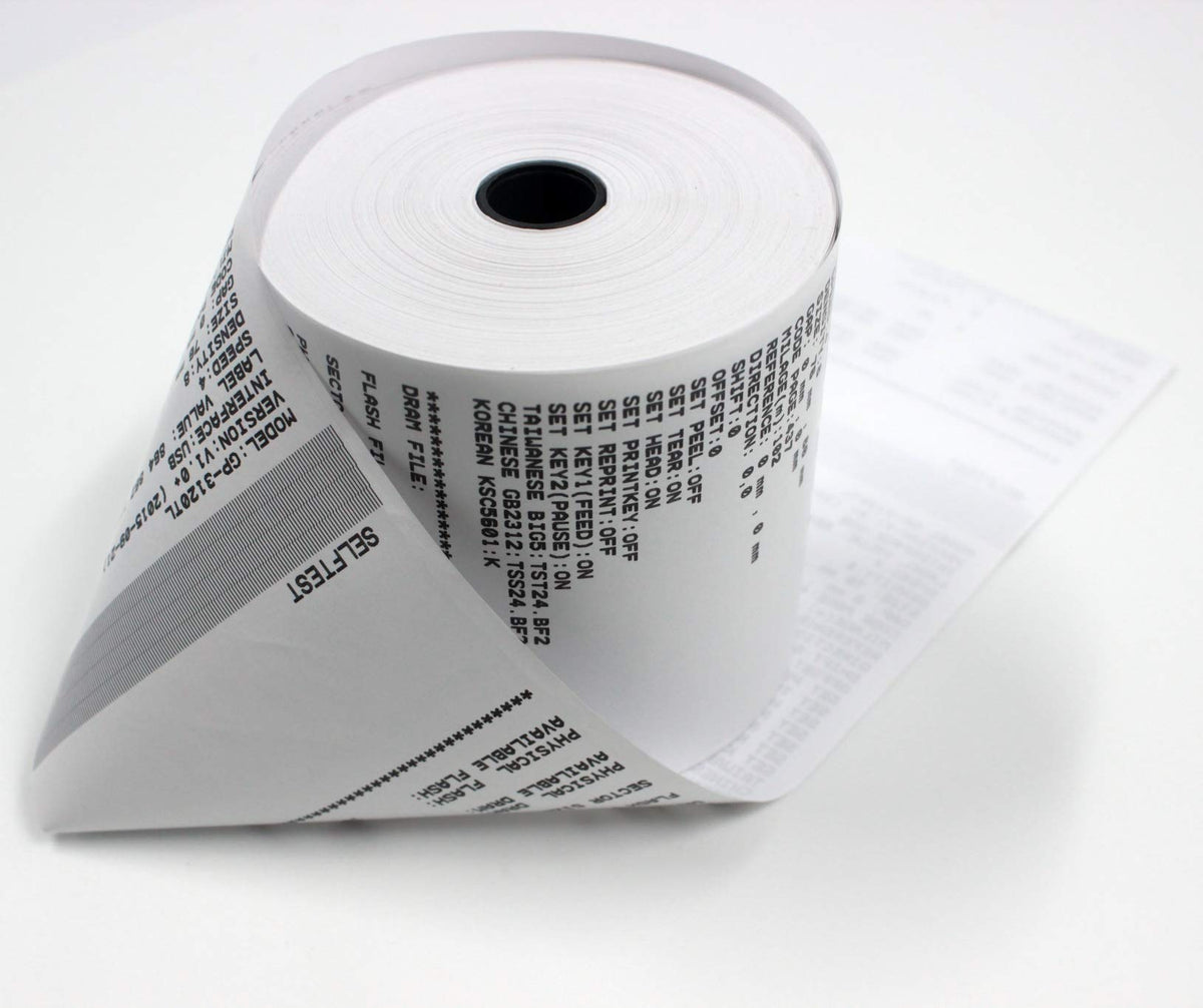Rollos de Papel Impresora Térmica BuyRegisterRolls Blanco 2-5/16 Pulgadas x 400 Pies Sin BPA Fabricado en Estados Unidos