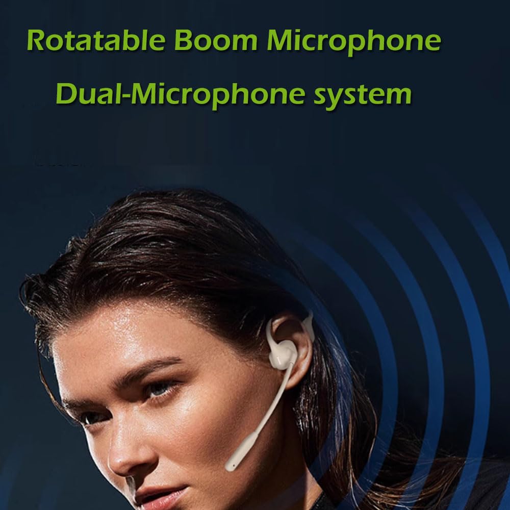 Auriculares Bluetooth IHAO Negro con Conducción de Aire y Micrófono Giratorio para Hombre