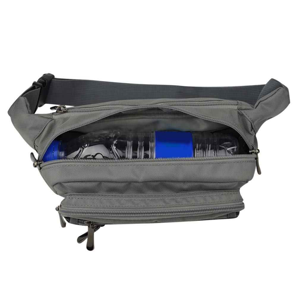 Riñonera Oxpecker Gris Impermeable con Correa Ajustable para Hombres y Mujeres