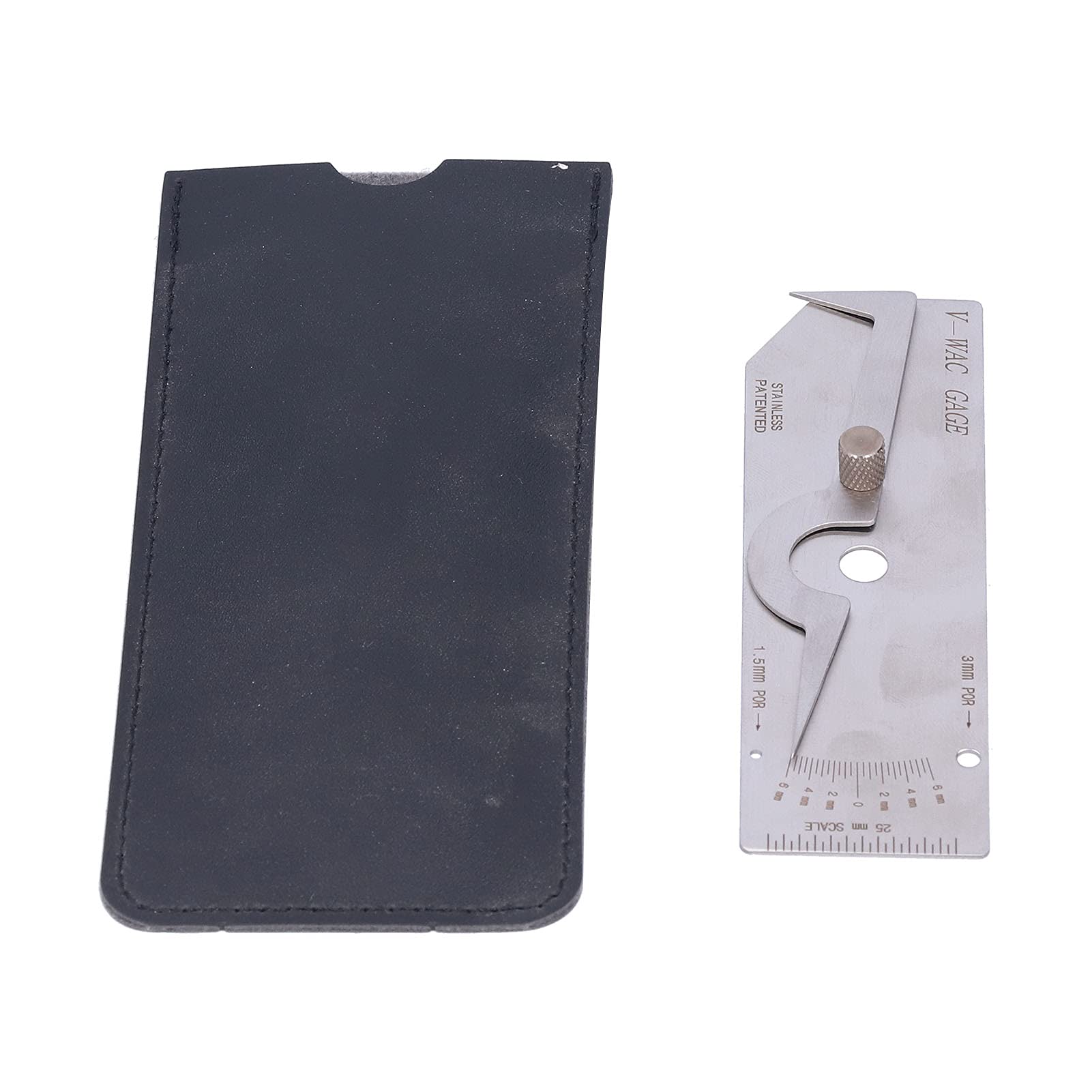 Medidor de Soldadura de Acero Inoxidable V WAC Pulgadas Herramienta de Inspección para Medición de Profundidad 0,95 Mm Metric System