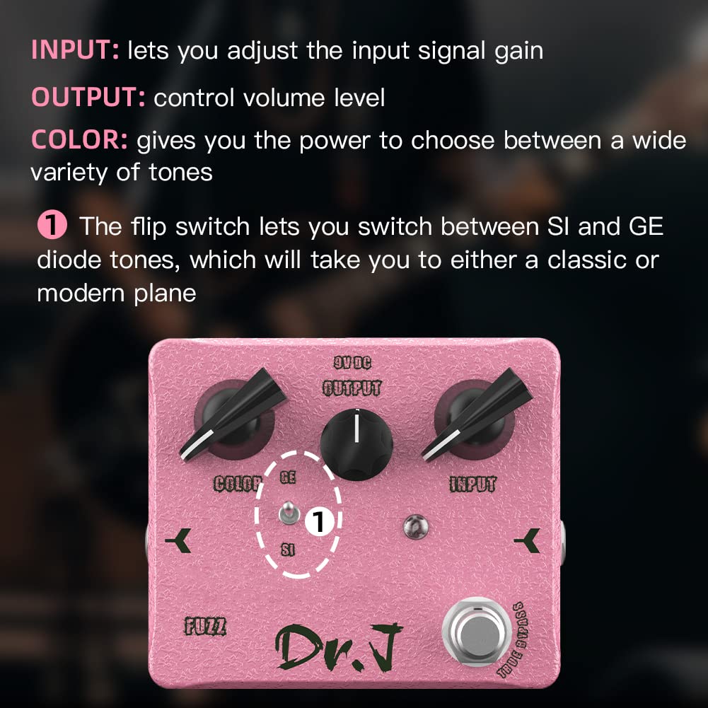 Pedal de Fuzz JOYO Dr.J Series D56 Clásico y Moderno para Efecto de Guitarra Eléctrica Edición de Alta Gama