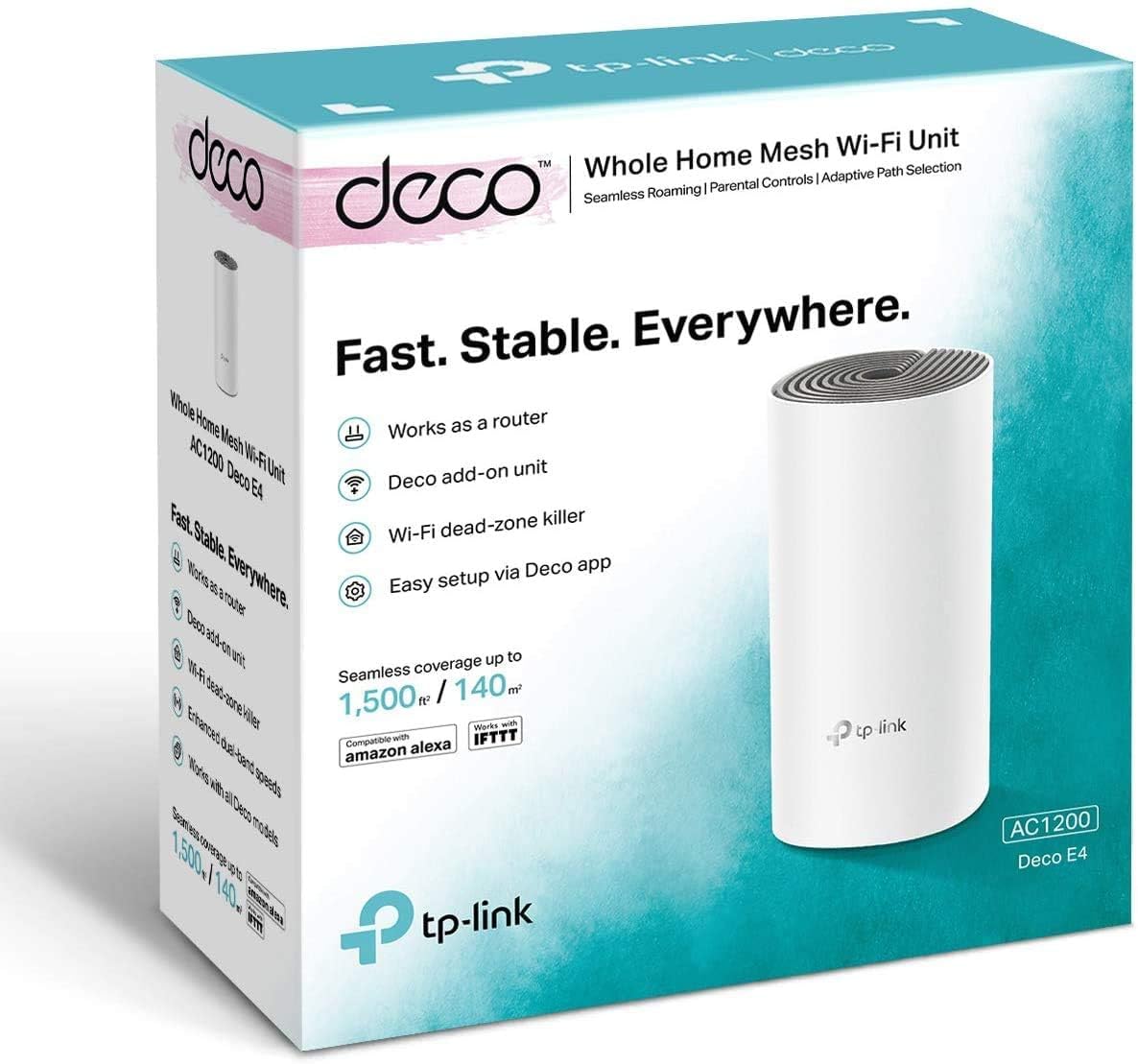 TP-Link Deco E4(1-pack) Sistema de Wi-Fi, Ac1200 en Malla para Toda La Casa