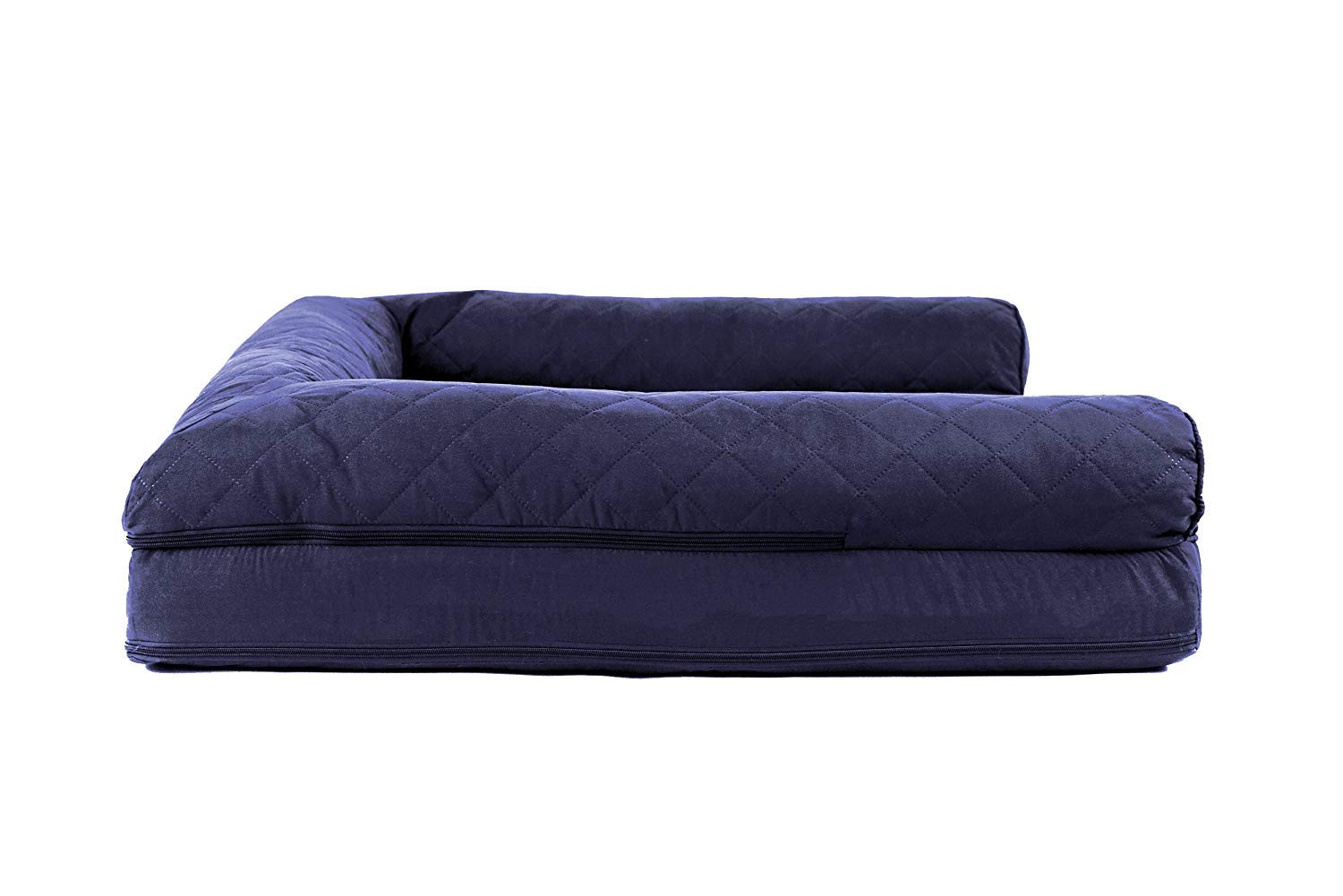 Furhaven Pet - Sofá cama para perros y gatos FurHaven de espuma viscoelástica ortopédico acolchado para perros y gatos, azul marino, jumbo