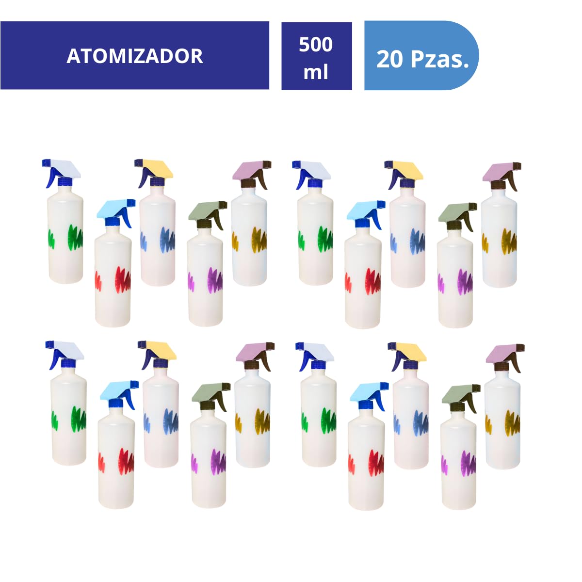 Atomizador Uso Rudo 500ml Varios Colores 20pzas