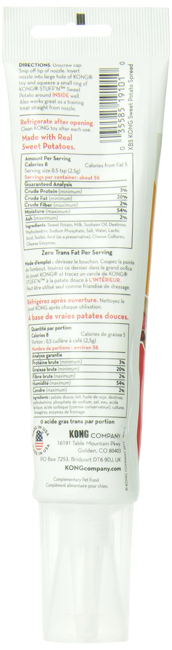 Kong Stuff, Crema de Camote, 1 Tubo, 140g