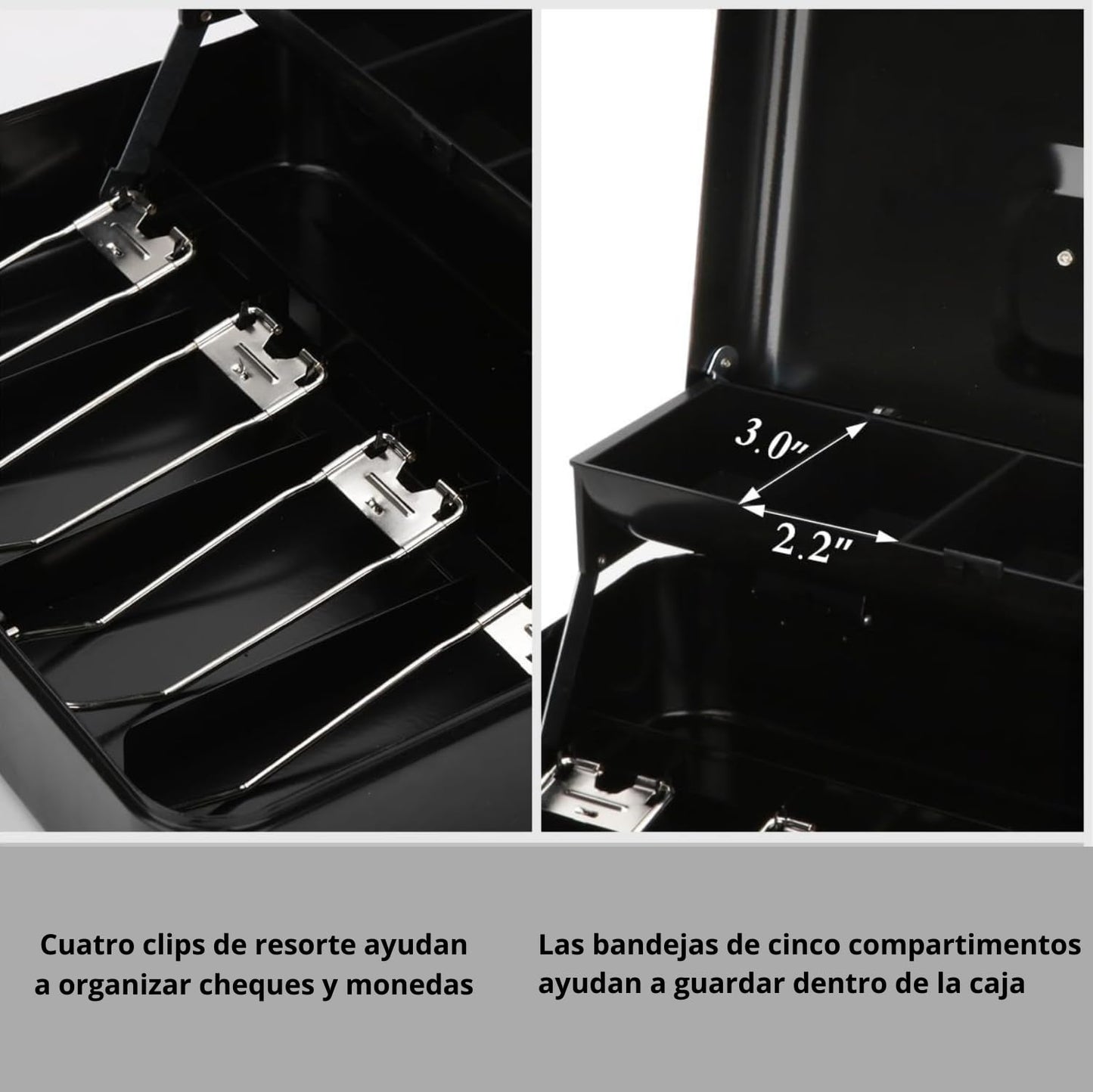 Caja de Seguridad Timotech Grande de Metal con Bandeja para Dinero