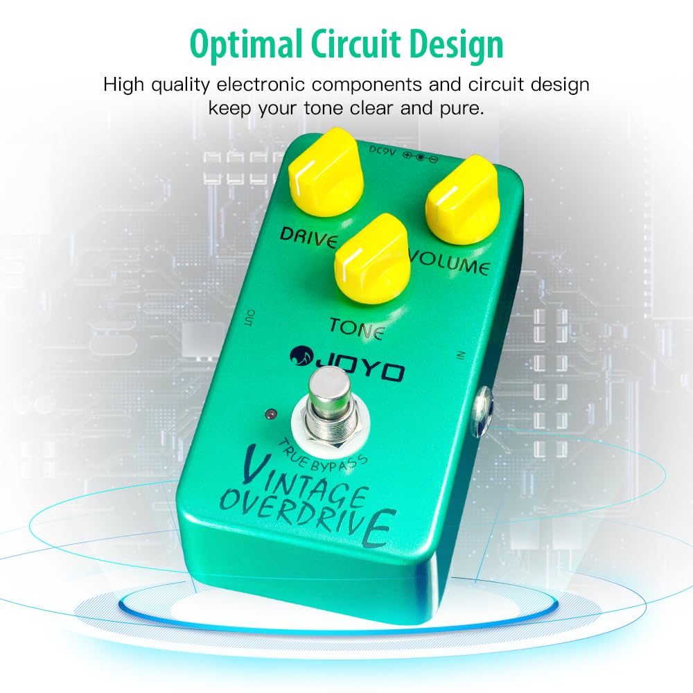 JOYO - Pedal clásico Overdrive tono clásico para efecto guitarra eléctrica - True Bypass (JF-01)
