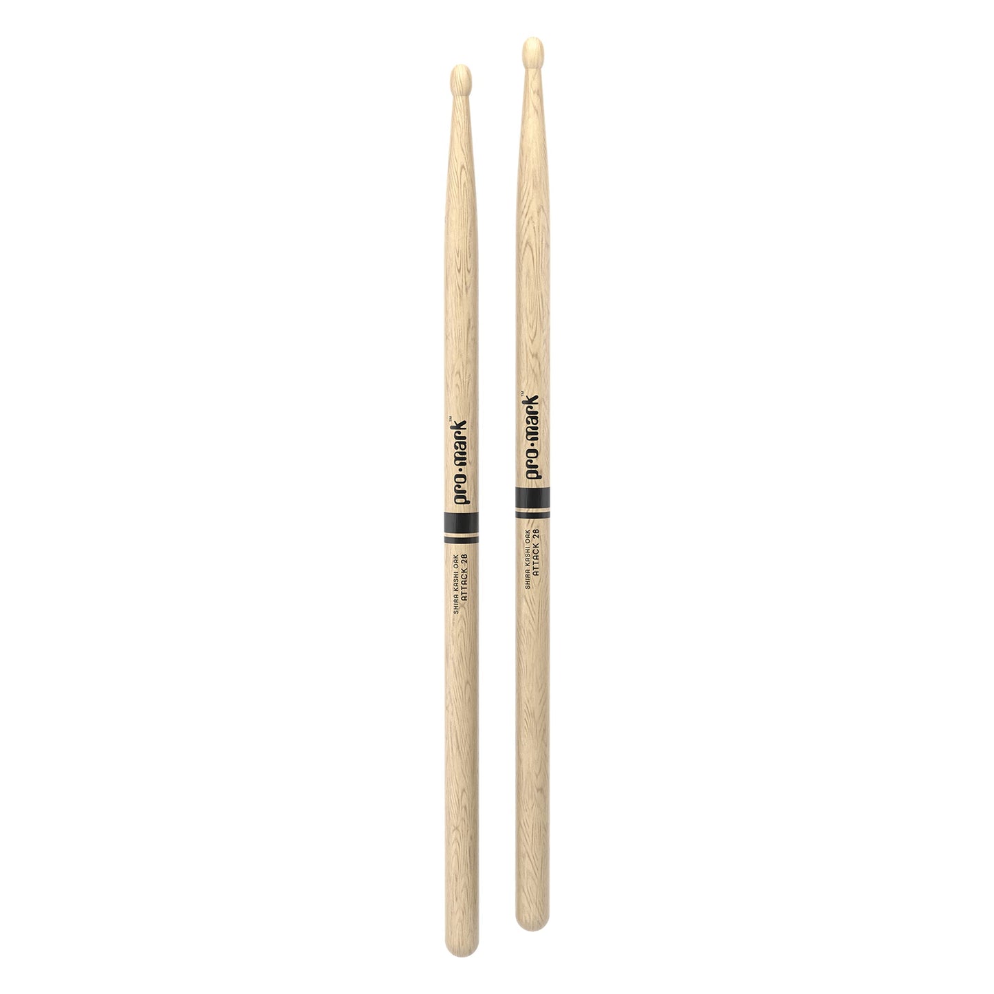 ProMark | Baquetas Classic Attack 2B Shira Kashi Roble, punta de madera ovalada, 1 par